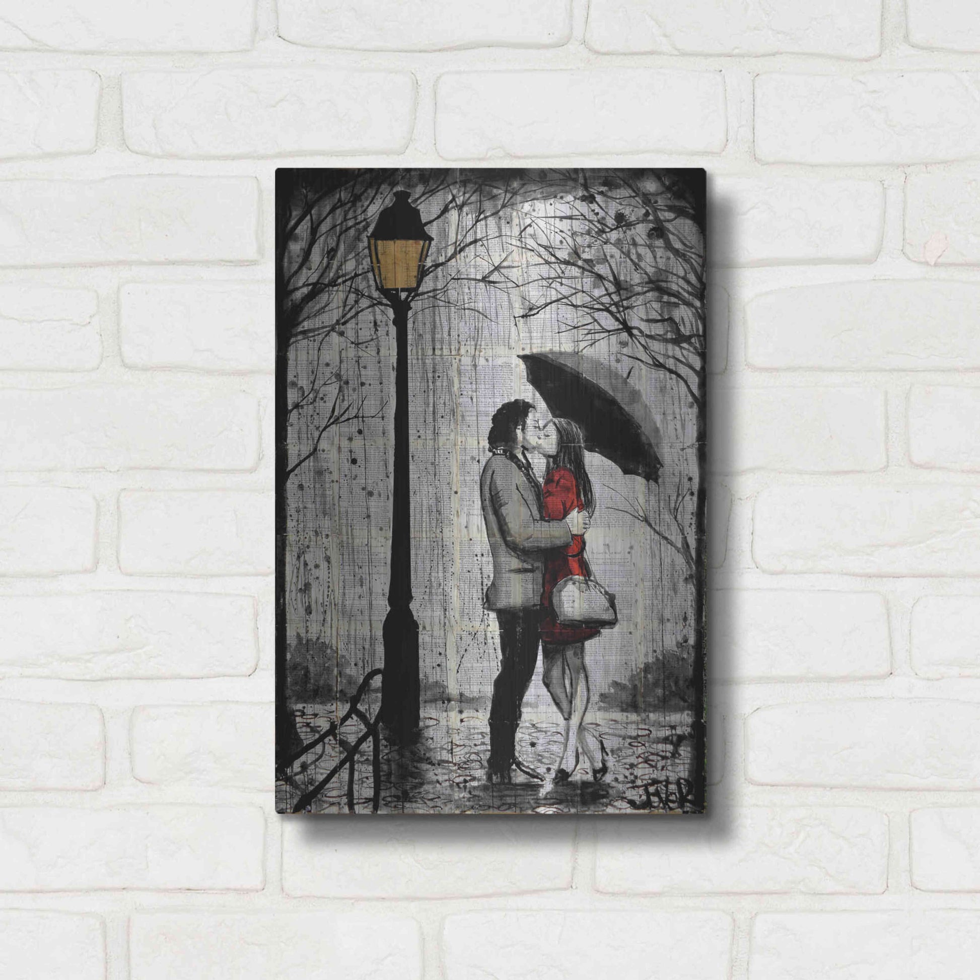 Luxe Metal Art 'Lamp' by Loui Jover, Metal Wall Art,12x16