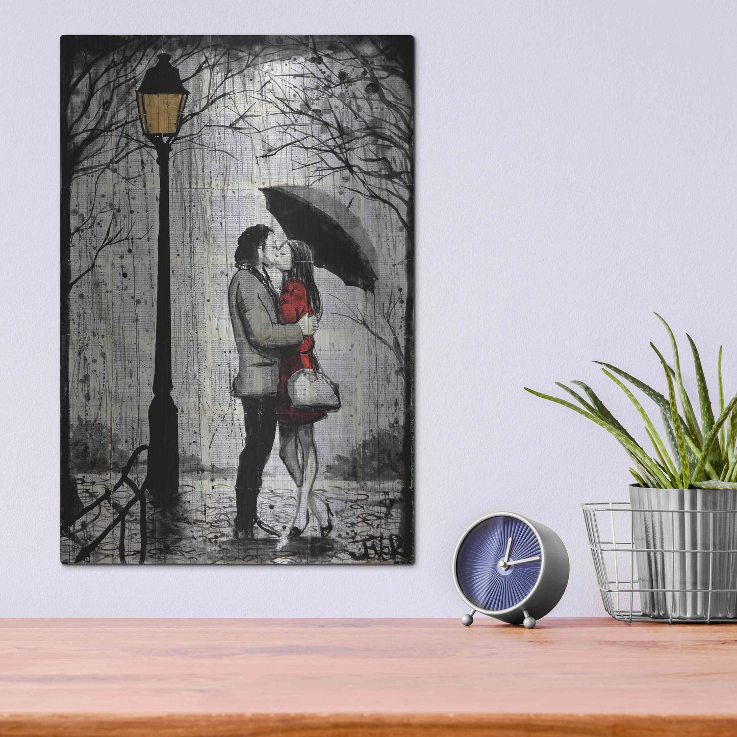 Luxe Metal Art 'Lamp' by Loui Jover, Metal Wall Art,12x16