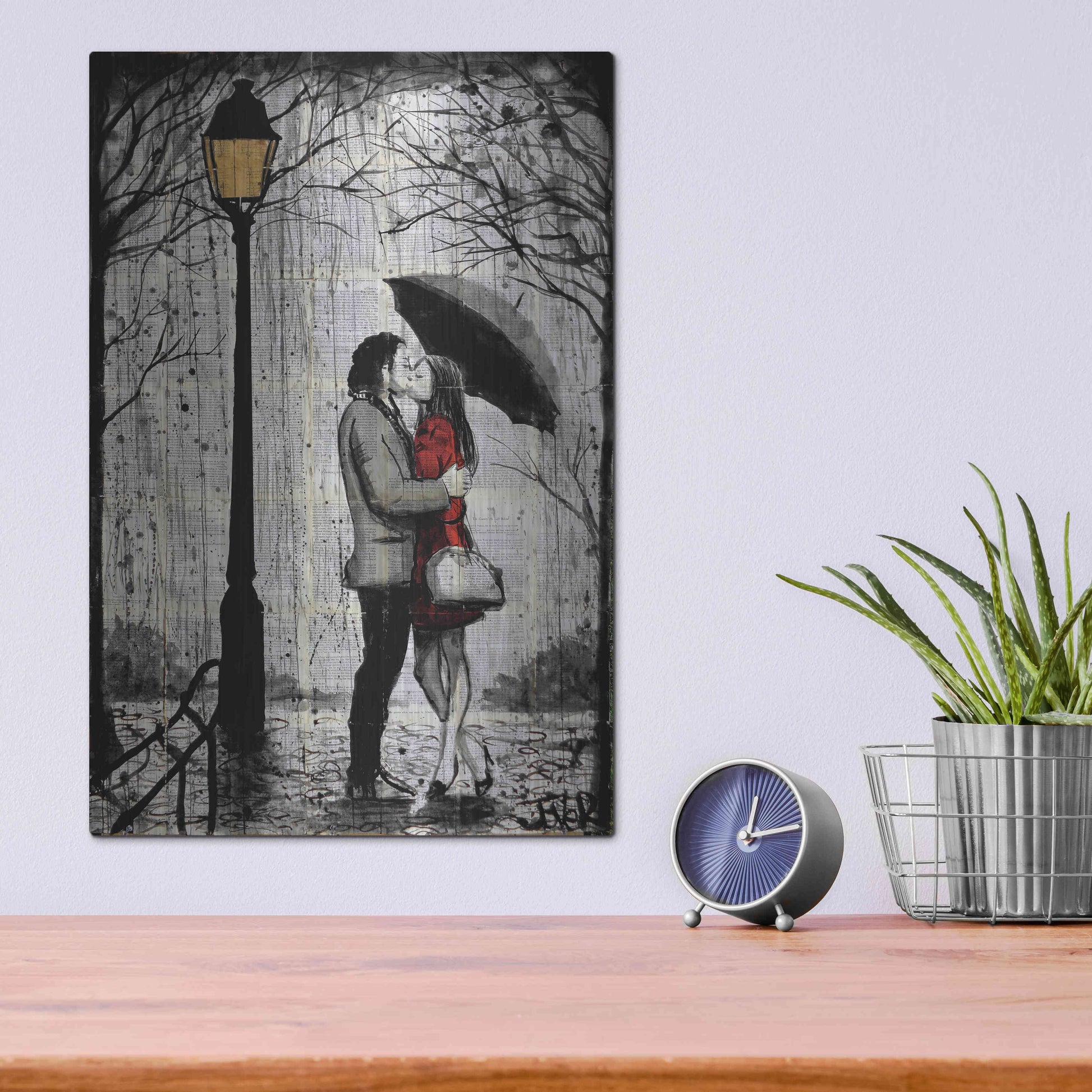 Luxe Metal Art 'Lamp' by Loui Jover, Metal Wall Art,12x16