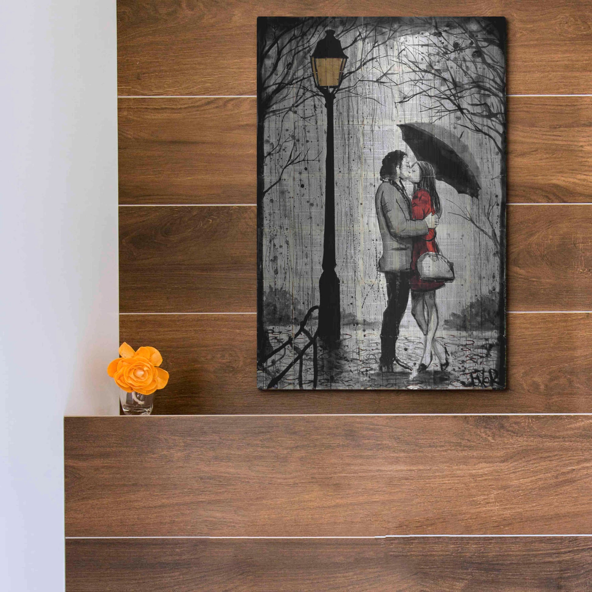 Luxe Metal Art 'Lamp' by Loui Jover, Metal Wall Art,12x16