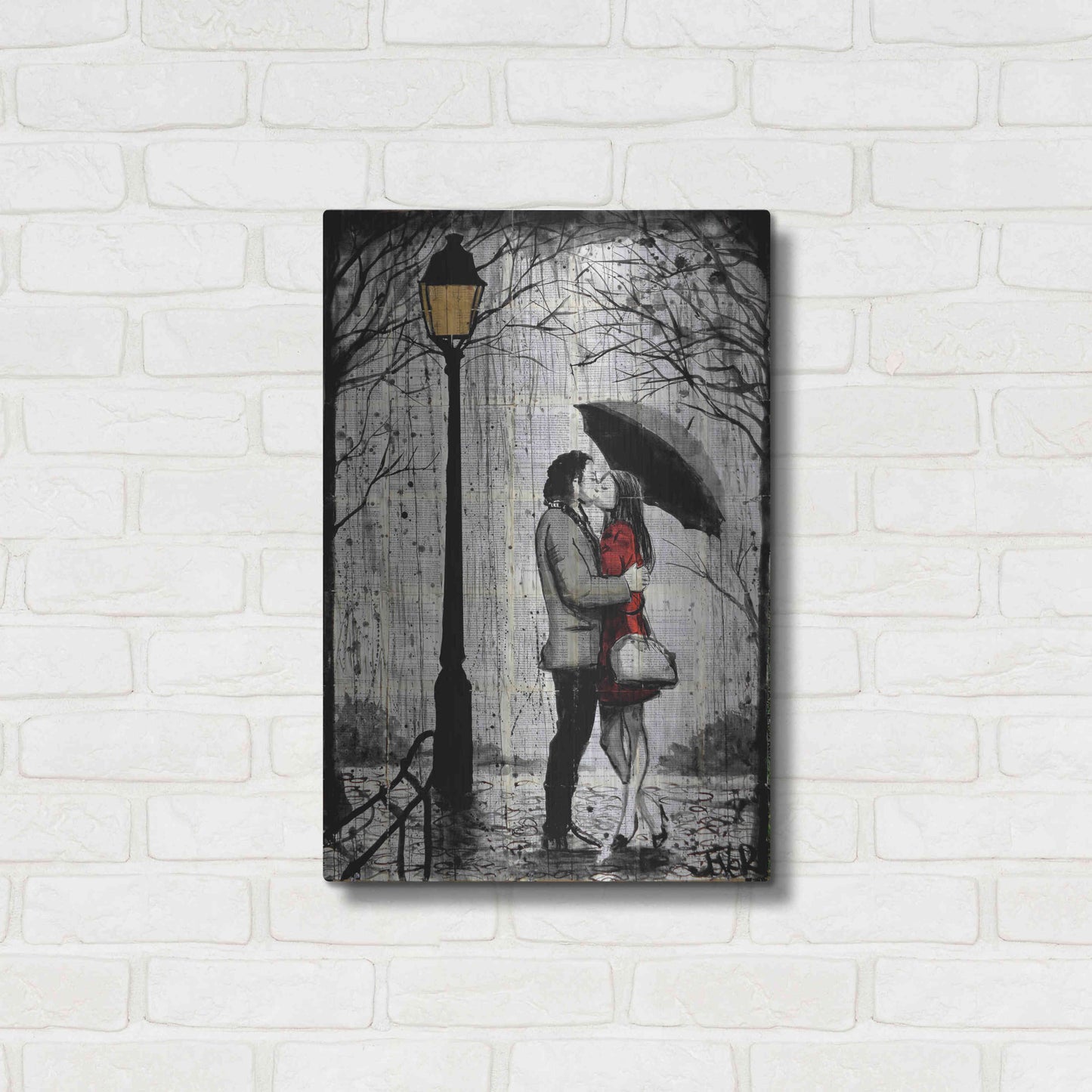 Luxe Metal Art 'Lamp' by Loui Jover, Metal Wall Art,16x24