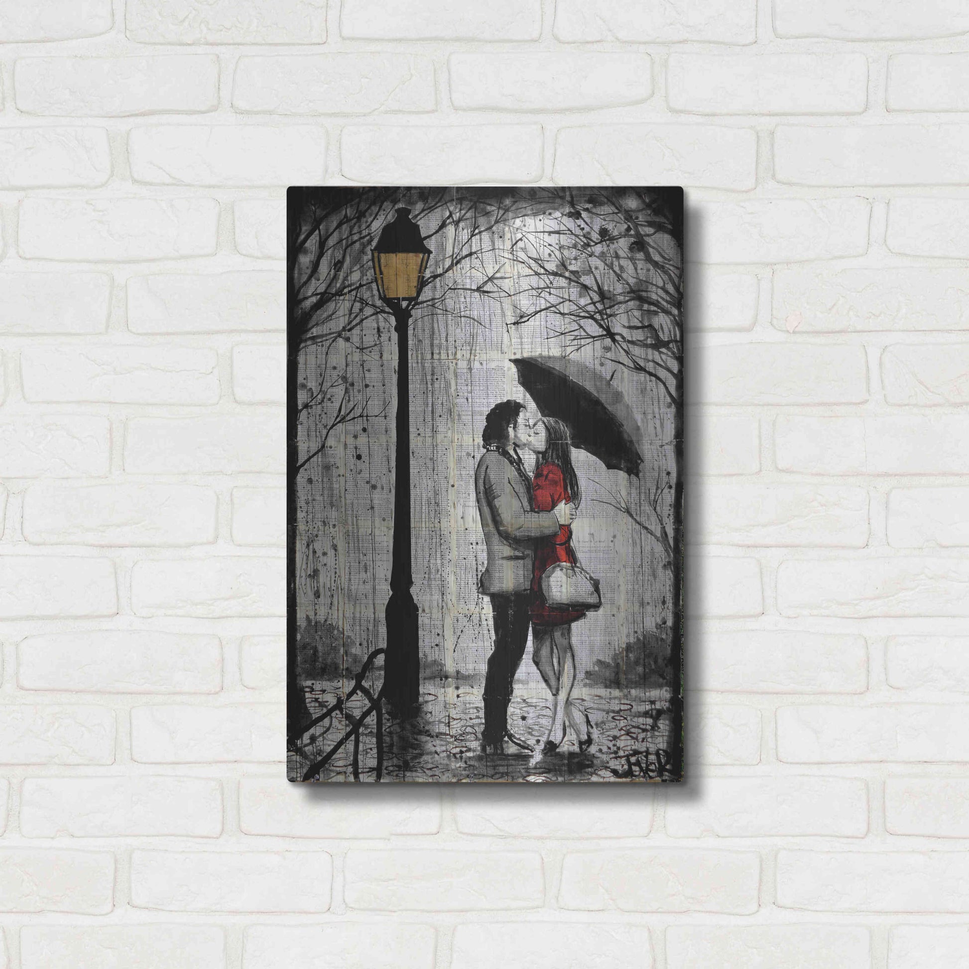 Luxe Metal Art 'Lamp' by Loui Jover, Metal Wall Art,16x24