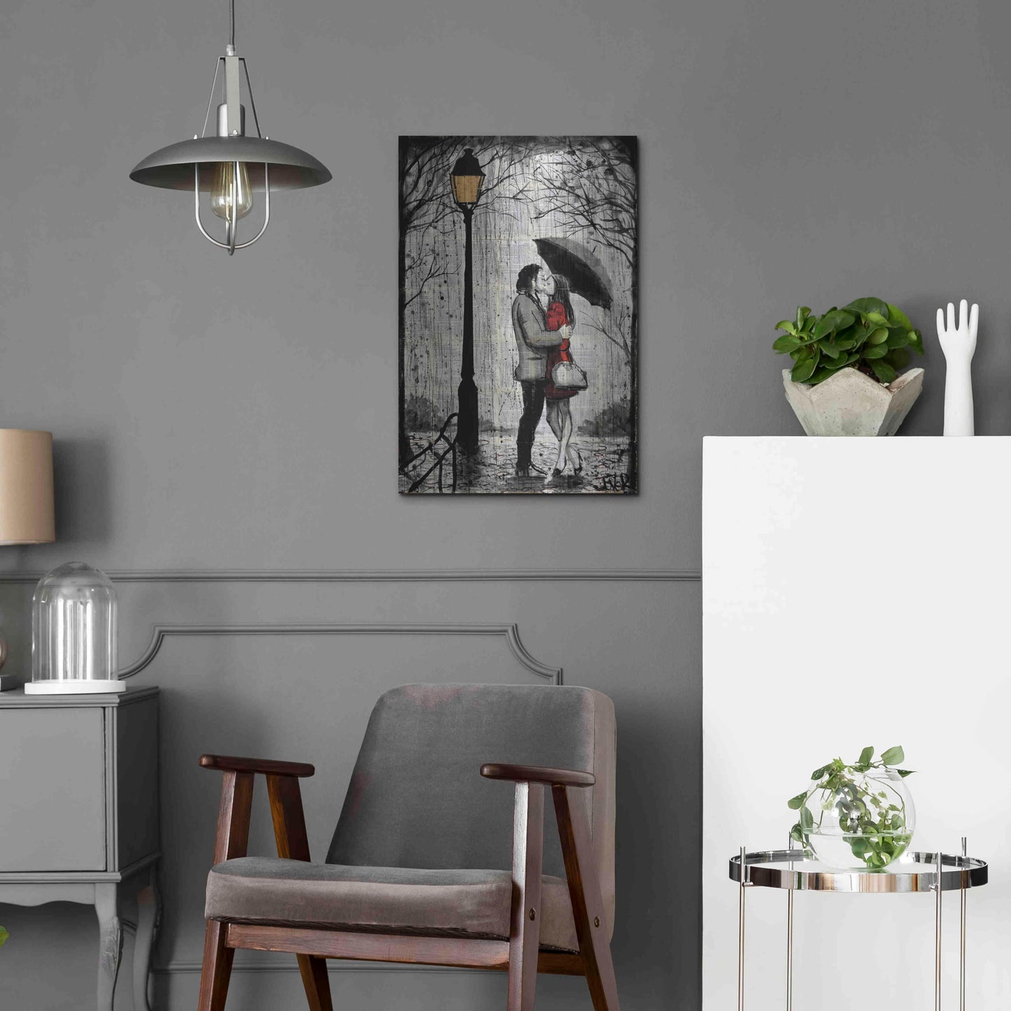 Luxe Metal Art 'Lamp' by Loui Jover, Metal Wall Art,16x24