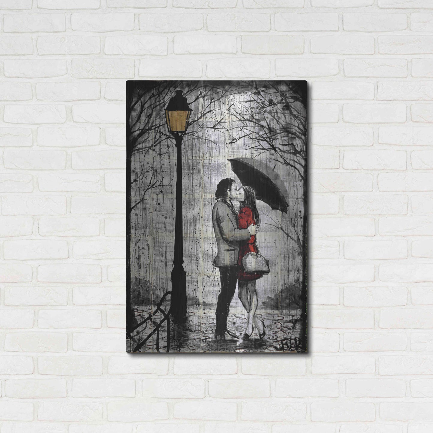 Luxe Metal Art 'Lamp' by Loui Jover, Metal Wall Art,24x36