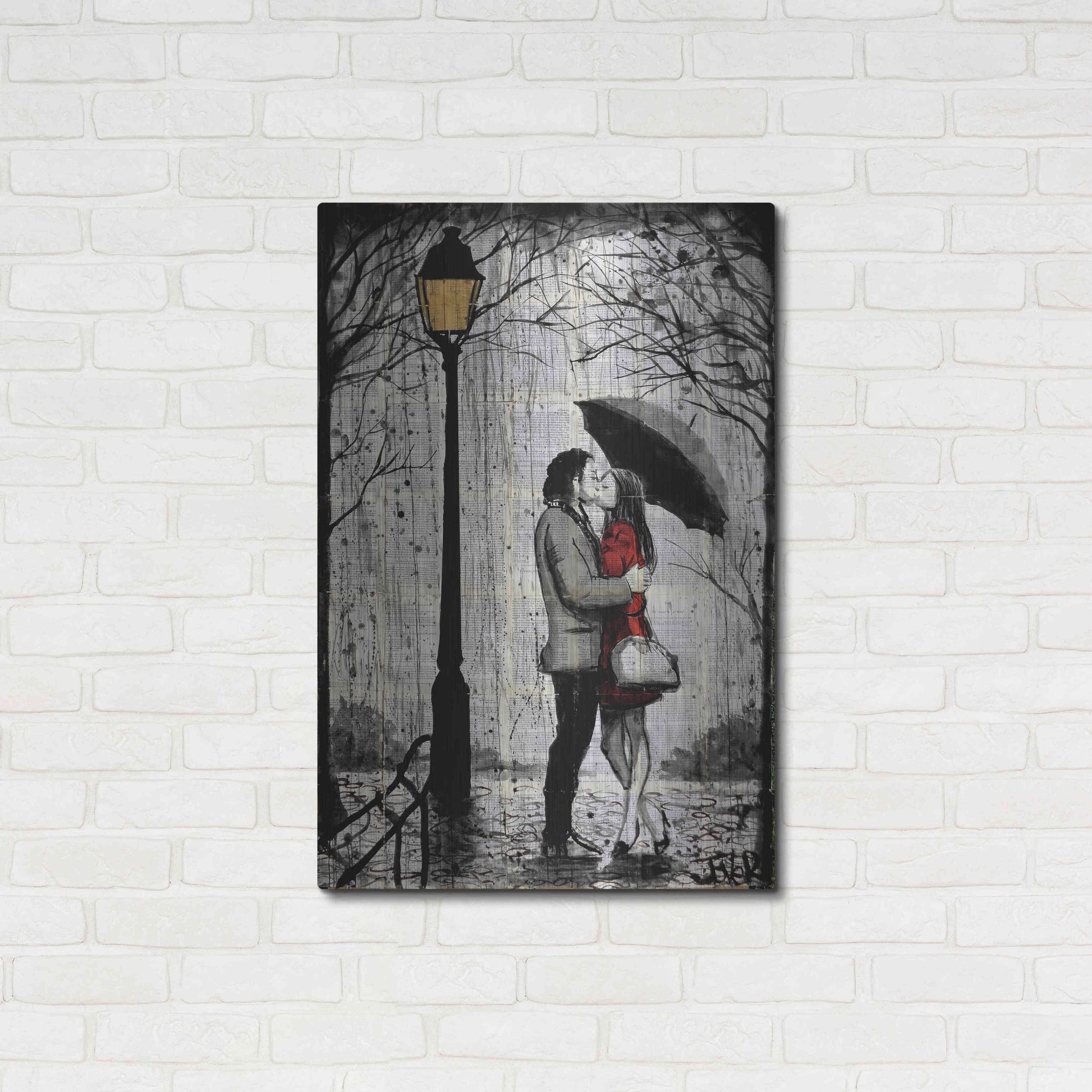 Luxe Metal Art 'Lamp' by Loui Jover, Metal Wall Art,24x36