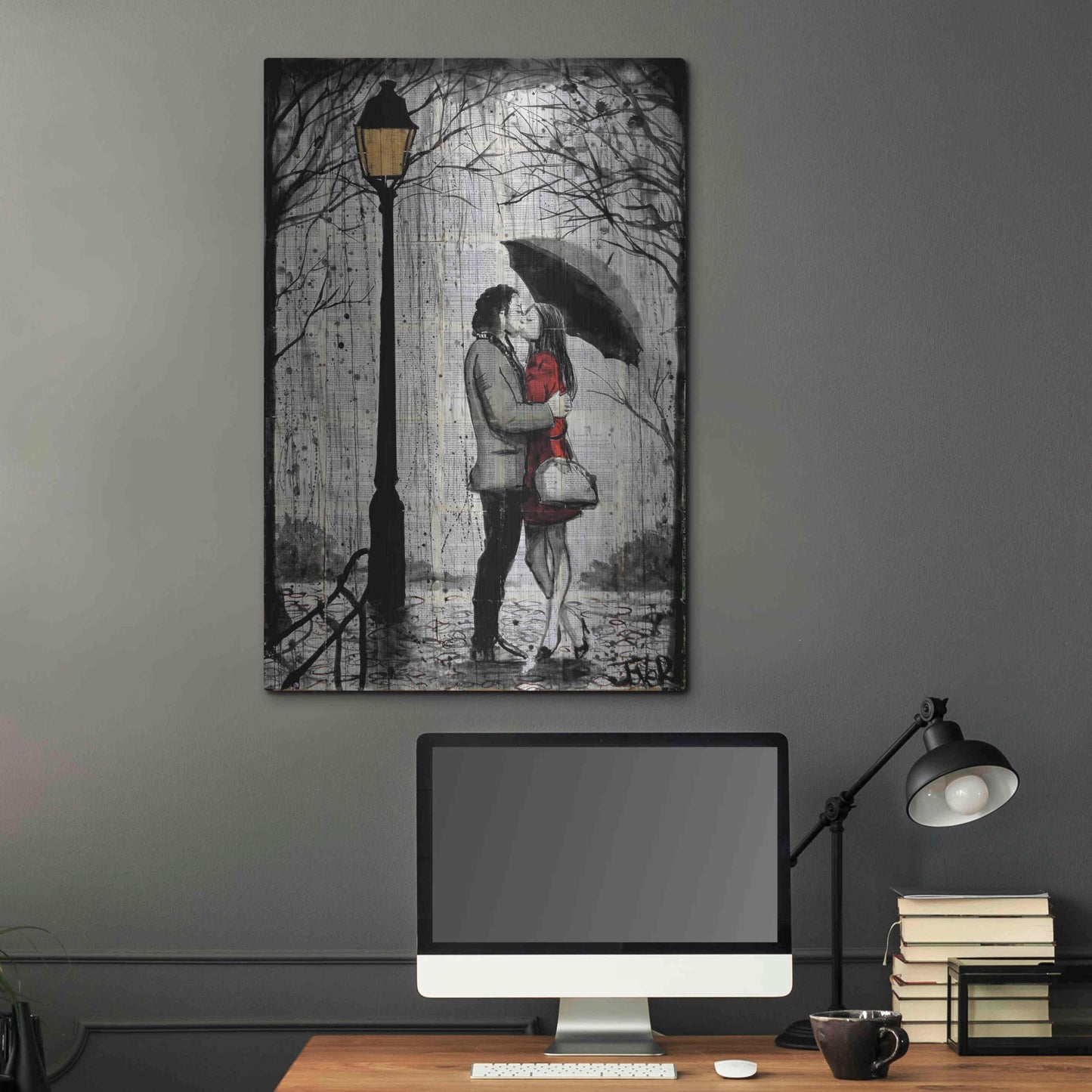 Luxe Metal Art 'Lamp' by Loui Jover, Metal Wall Art,24x36