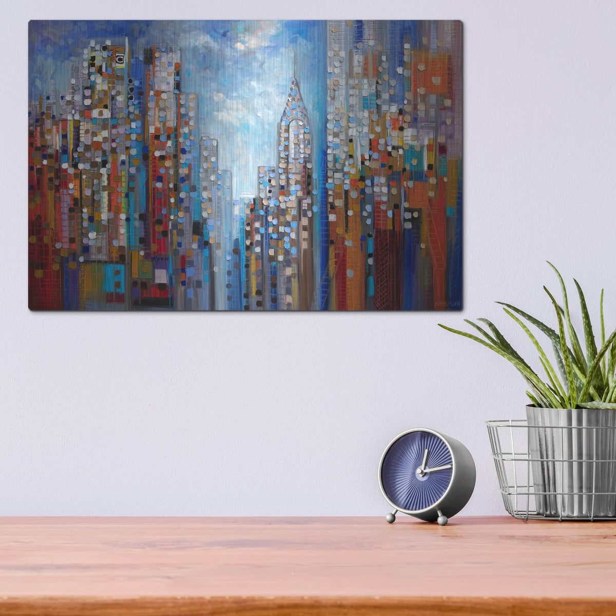 'Manhattan' by Ekaterina Ermilkina – Metal Wall Art, 16x12 room view