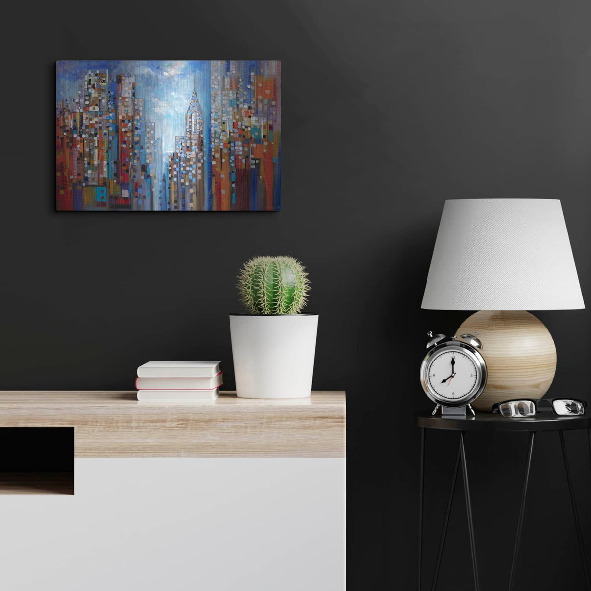 'Manhattan' by Ekaterina Ermilkina – Metal Wall Art, 24x16 room view