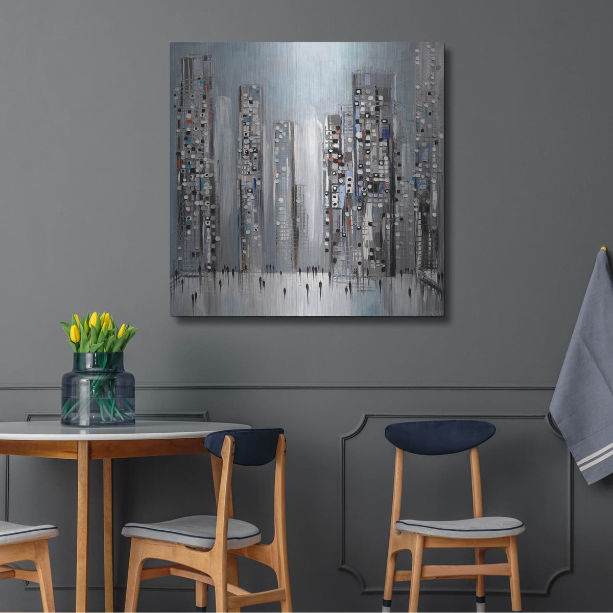 'Modern Life' by Ekaterina Ermilkina – Metal Wall Art, 36x36 room view