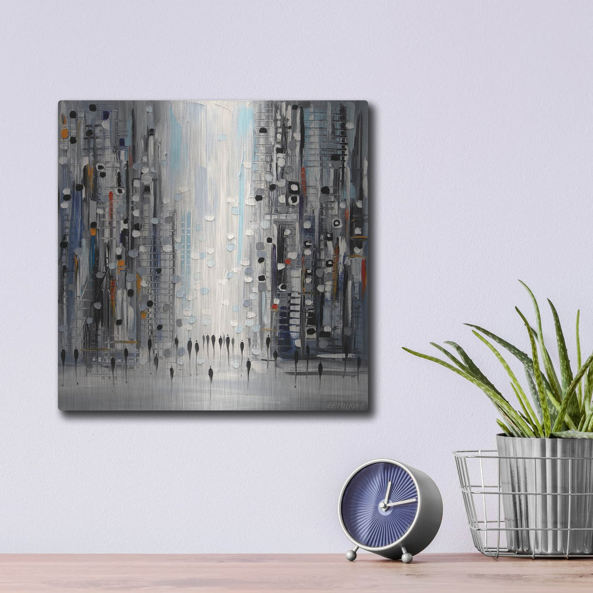 'Street LIfe' by Ekaterina Ermilkina – Metal Wall Art, 12x12 room view