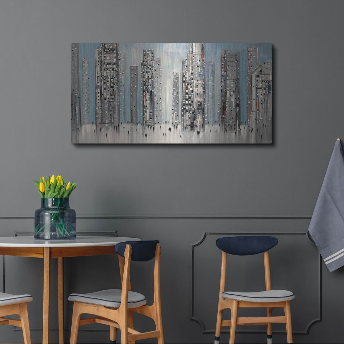 'Streets of Manhattan' by Ekaterina Ermilkina – Metal Wall Art, 48x24 room view
