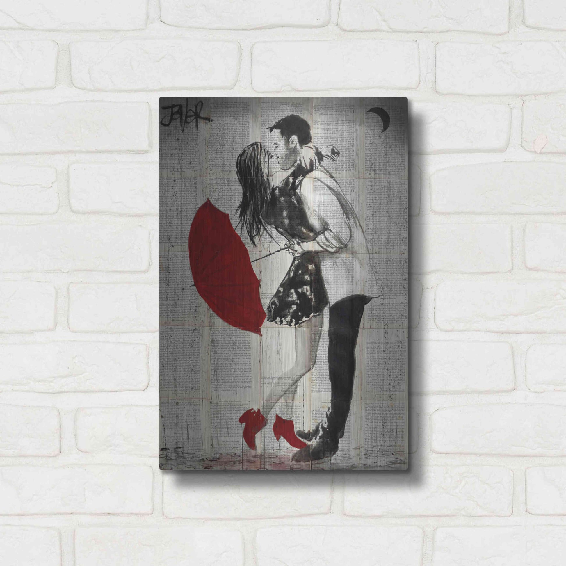 Luxe Metal Art 'Never Mnd The Rain' by Loui Jover, Metal Wall Art,12x16