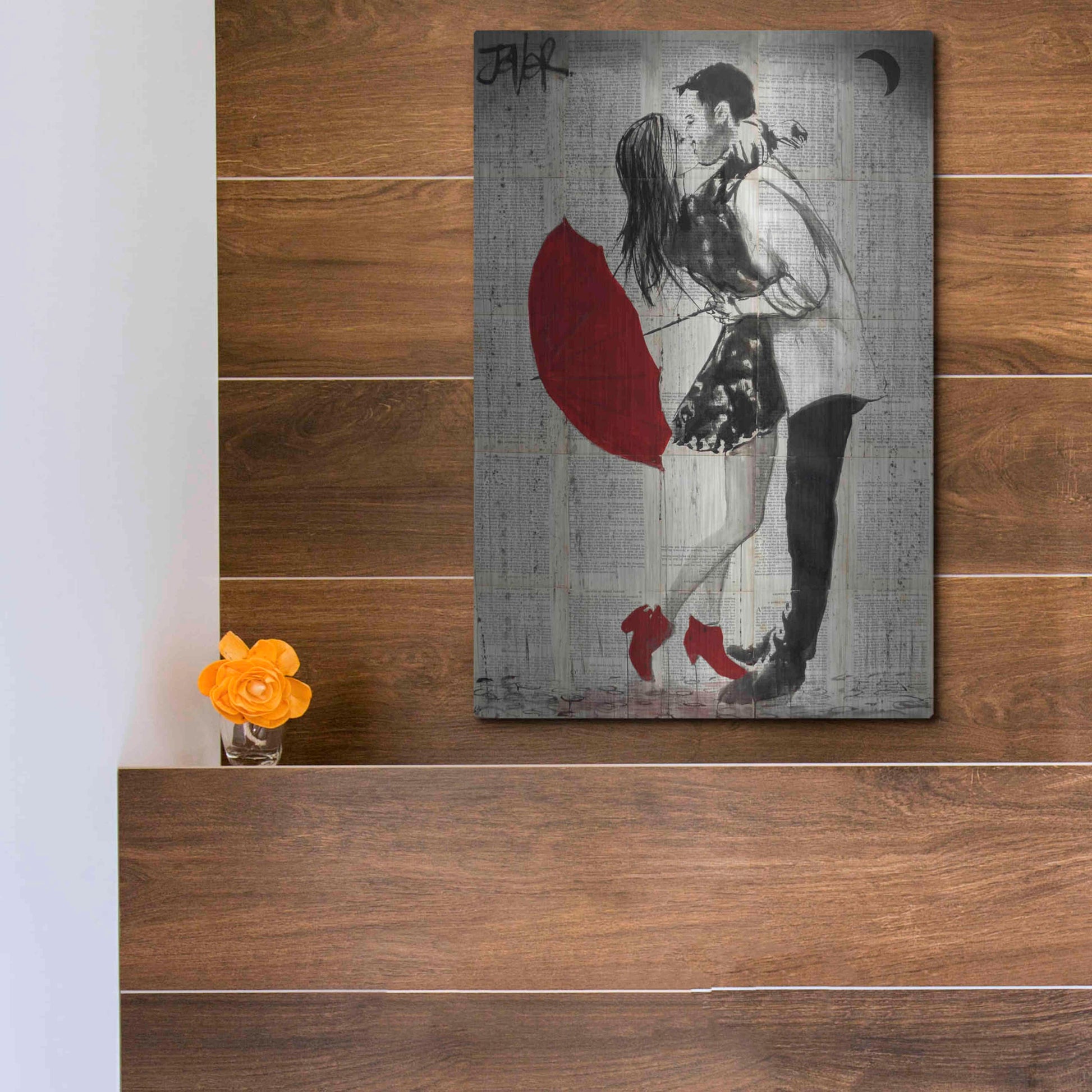 Luxe Metal Art 'Never Mnd The Rain' by Loui Jover, Metal Wall Art,12x16