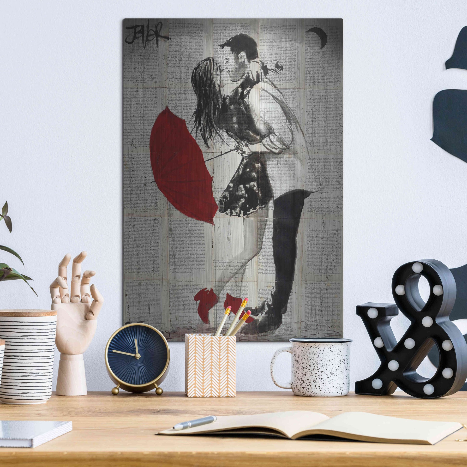 Luxe Metal Art 'Never Mnd The Rain' by Loui Jover, Metal Wall Art,12x16