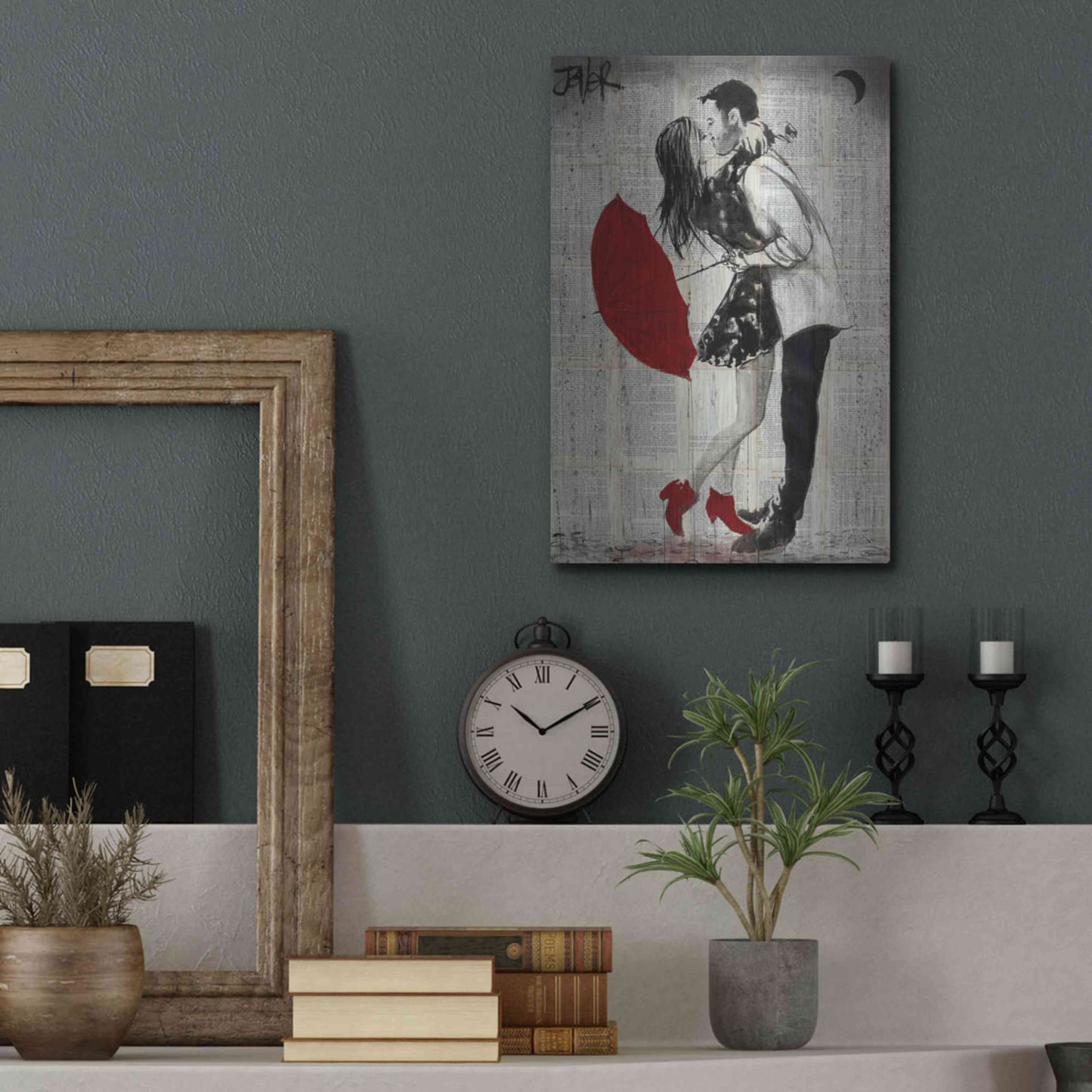 Luxe Metal Art 'Never Mnd The Rain' by Loui Jover, Metal Wall Art,12x16