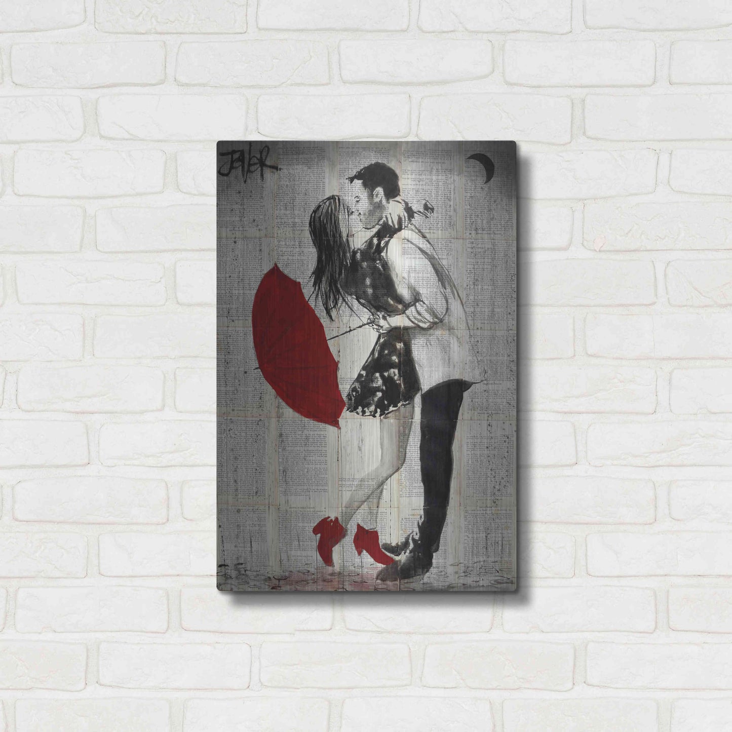 Luxe Metal Art 'Never Mnd The Rain' by Loui Jover, Metal Wall Art,16x24