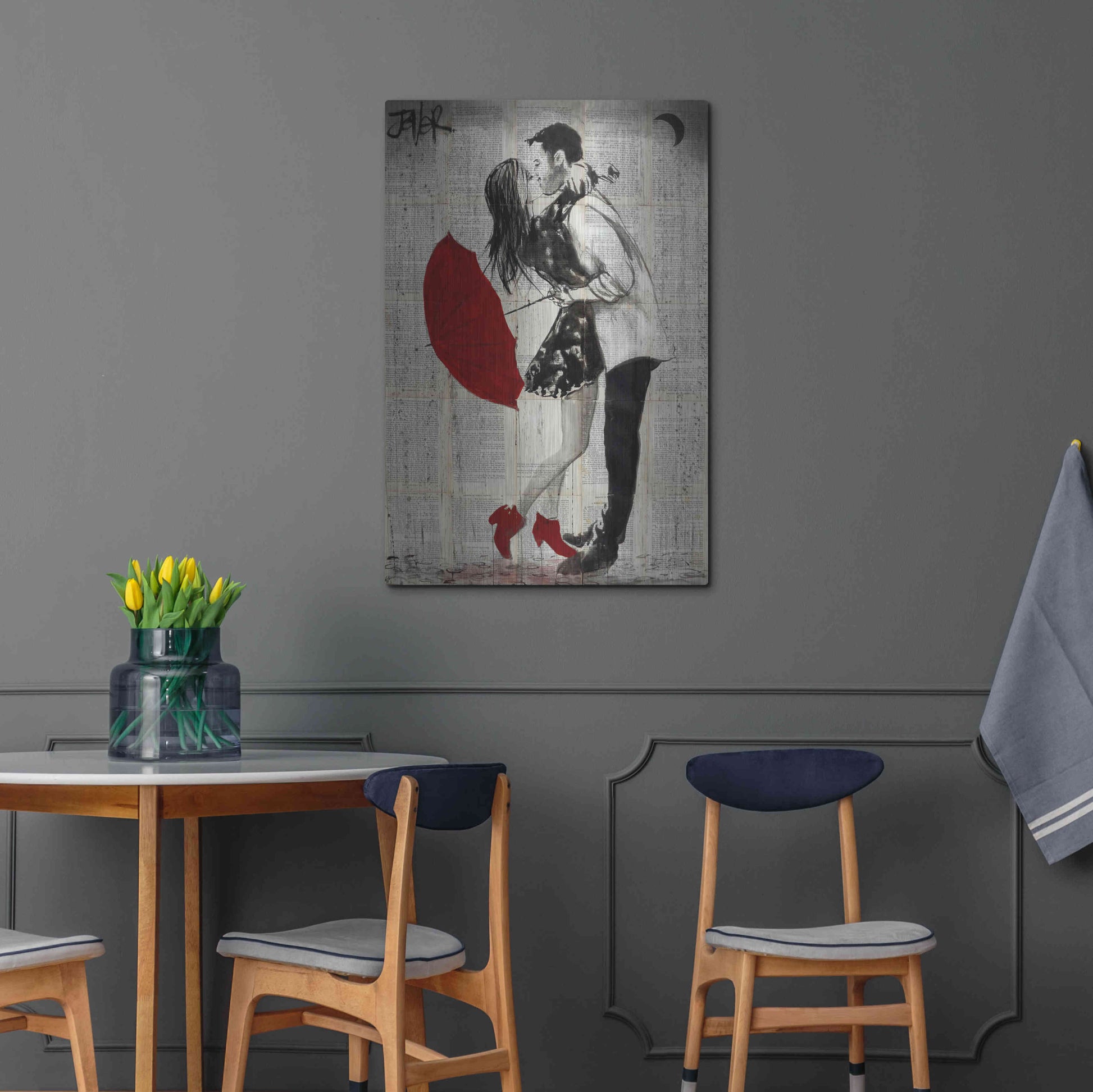 Luxe Metal Art 'Never Mnd The Rain' by Loui Jover, Metal Wall Art,24x36