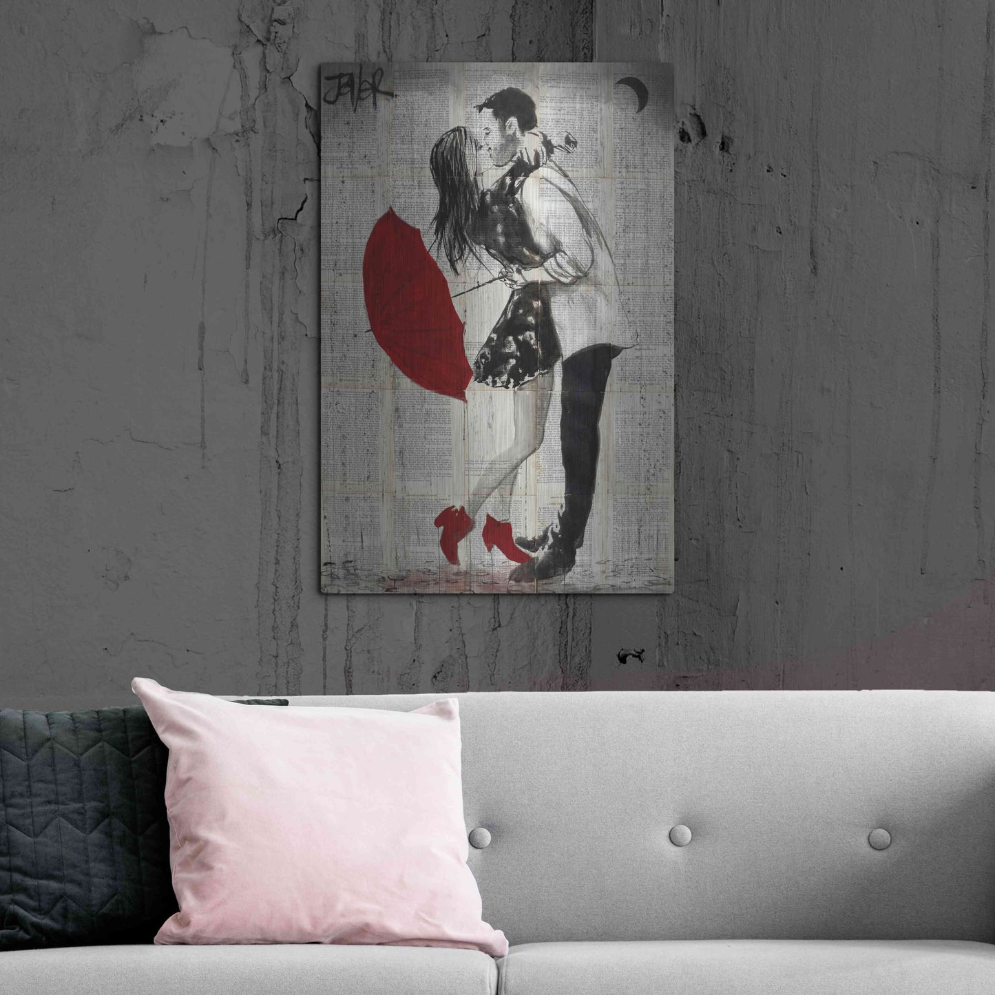 Luxe Metal Art 'Never Mnd The Rain' by Loui Jover, Metal Wall Art,24x36