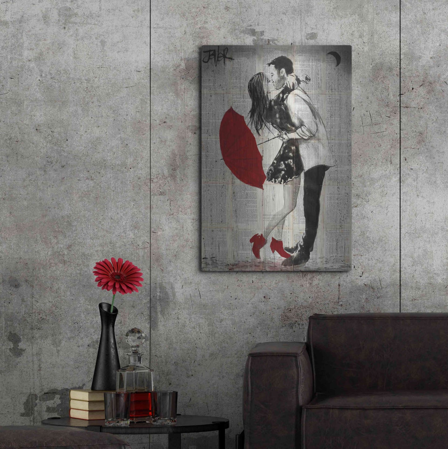 Luxe Metal Art 'Never Mnd The Rain' by Loui Jover, Metal Wall Art,24x36