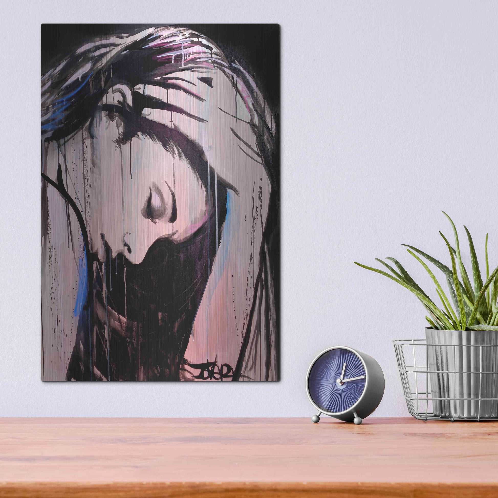 Luxe Metal Art 'Nevernever' by Loui Jover, Metal Wall Art,12x16