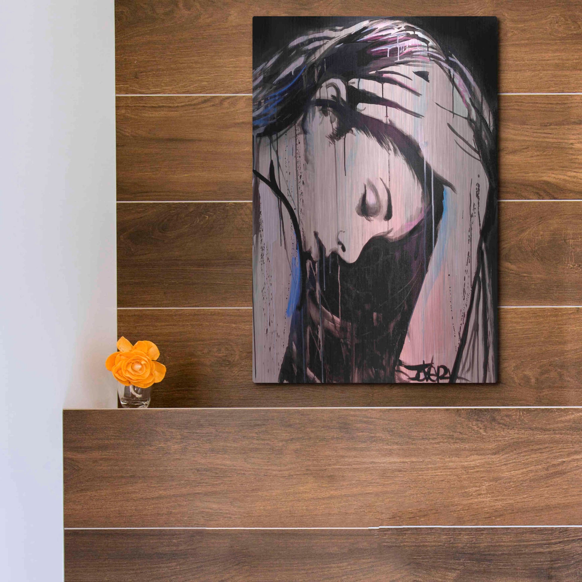 Luxe Metal Art 'Nevernever' by Loui Jover, Metal Wall Art,12x16