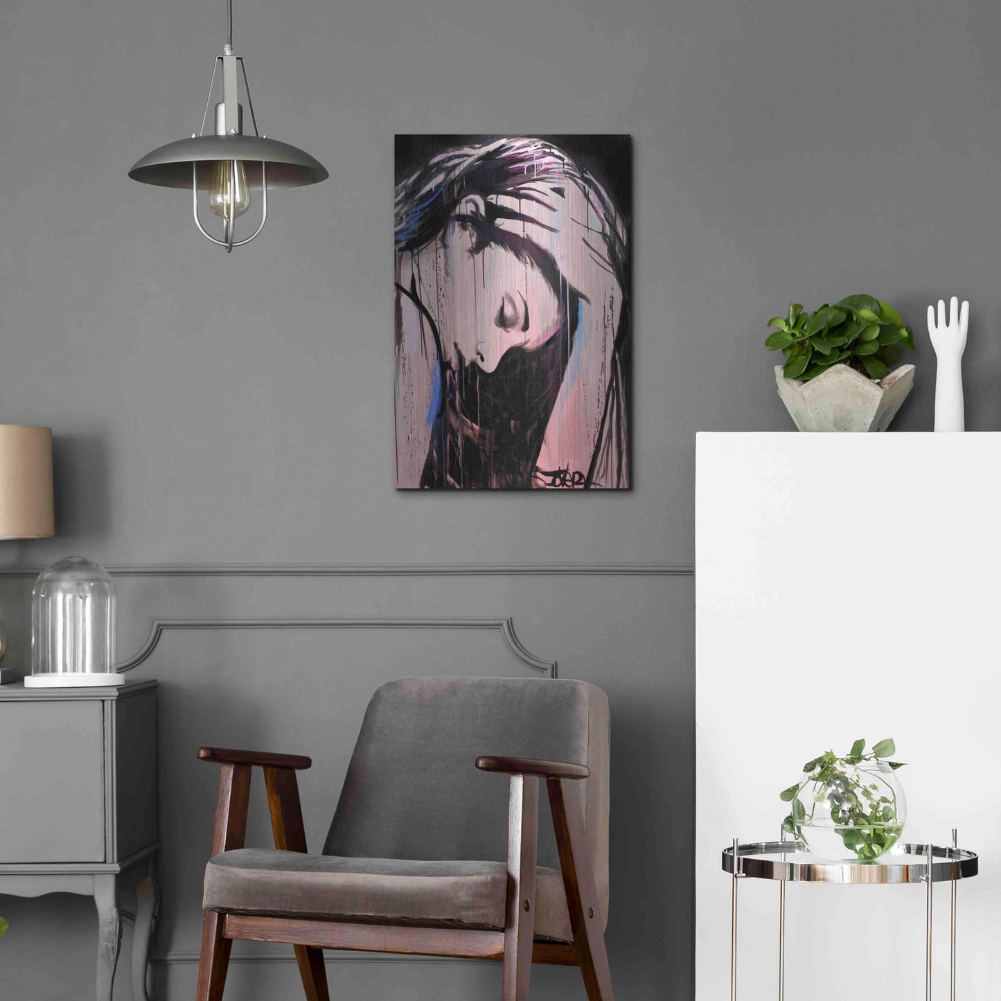 Luxe Metal Art 'Nevernever' by Loui Jover, Metal Wall Art,16x24