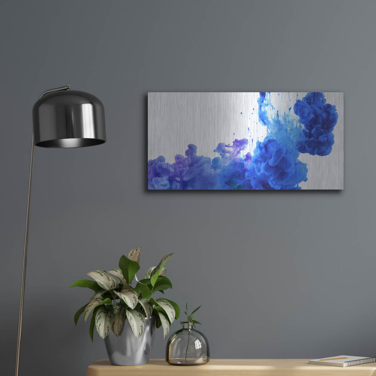 'Rain' by Luxe Metal Portfolio – Metal Wall Art, 24x12 room view