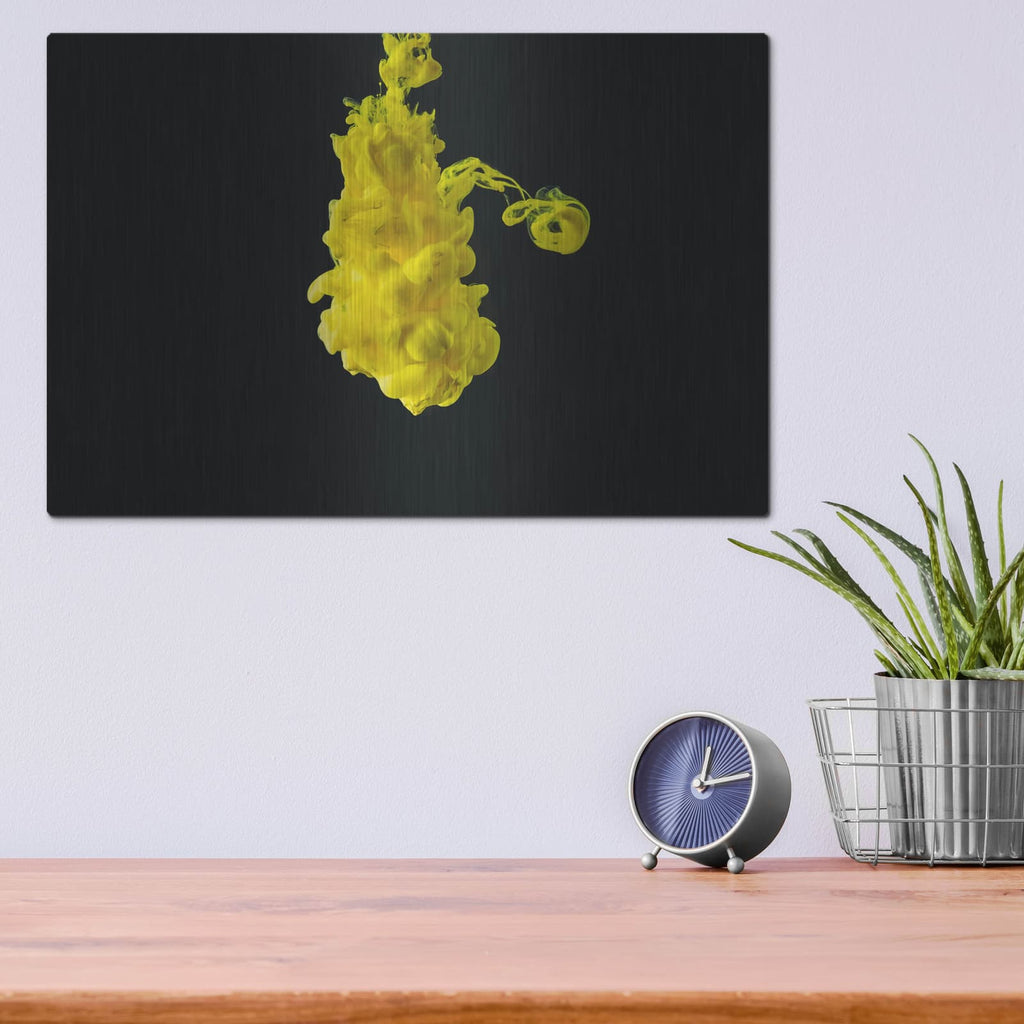 'And it Was All Yellow' by Luxe Metal Portfolio – Metal Wall Art, 16x12 room view