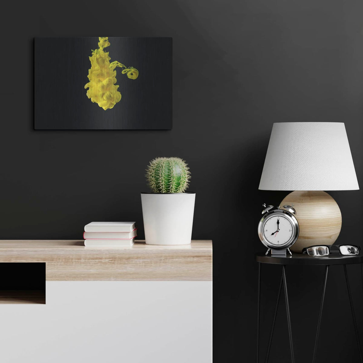 'And it Was All Yellow' by Luxe Metal Portfolio – Metal Wall Art, 24x16 room view