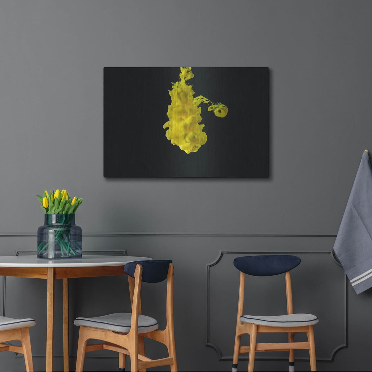 'And it Was All Yellow' by Luxe Metal Portfolio – Metal Wall Art, 36x24 room view