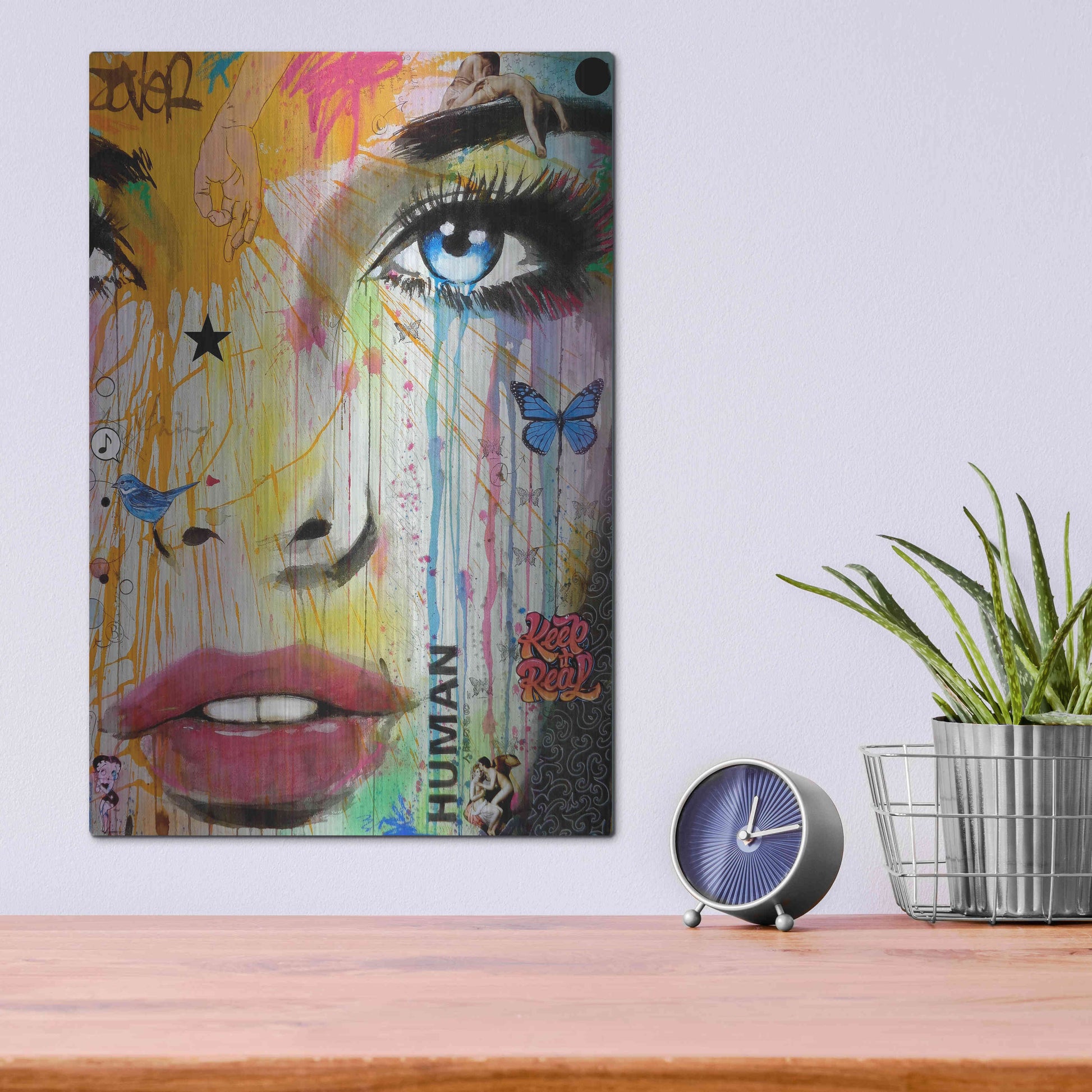 Luxe Metal Art 'Reality' by Loui Jover, Metal Wall Art,12x16