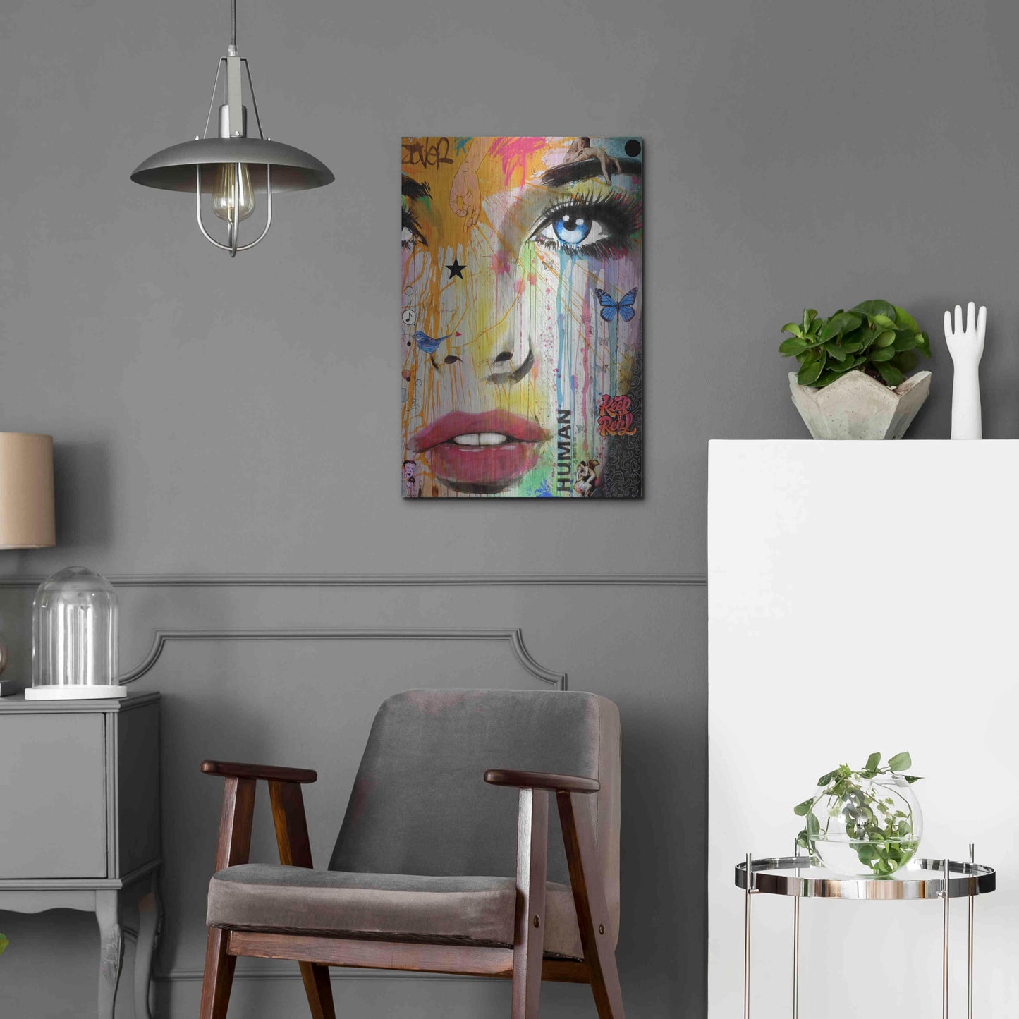 Luxe Metal Art 'Reality' by Loui Jover, Metal Wall Art,16x24