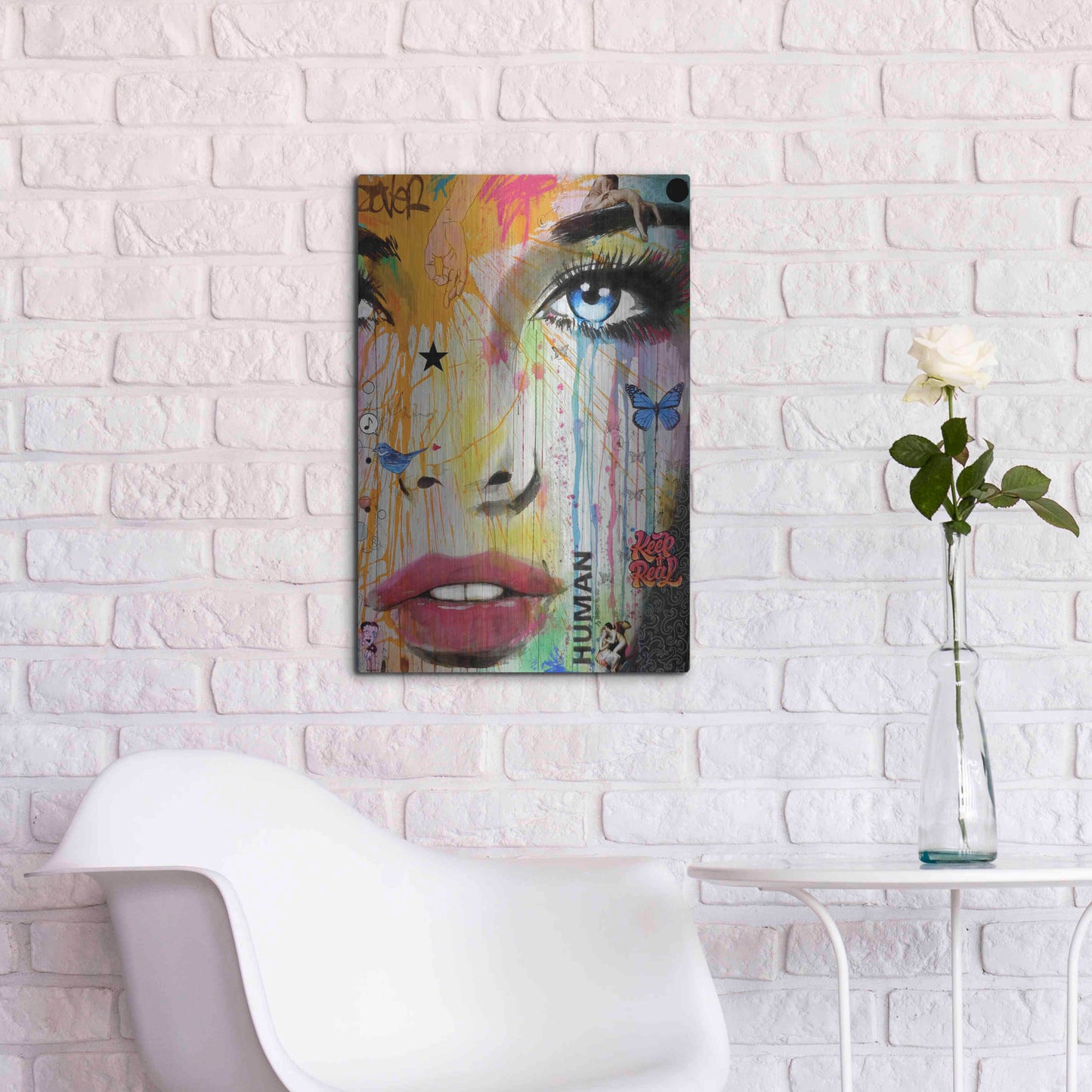 Luxe Metal Art 'Reality' by Loui Jover, Metal Wall Art,16x24