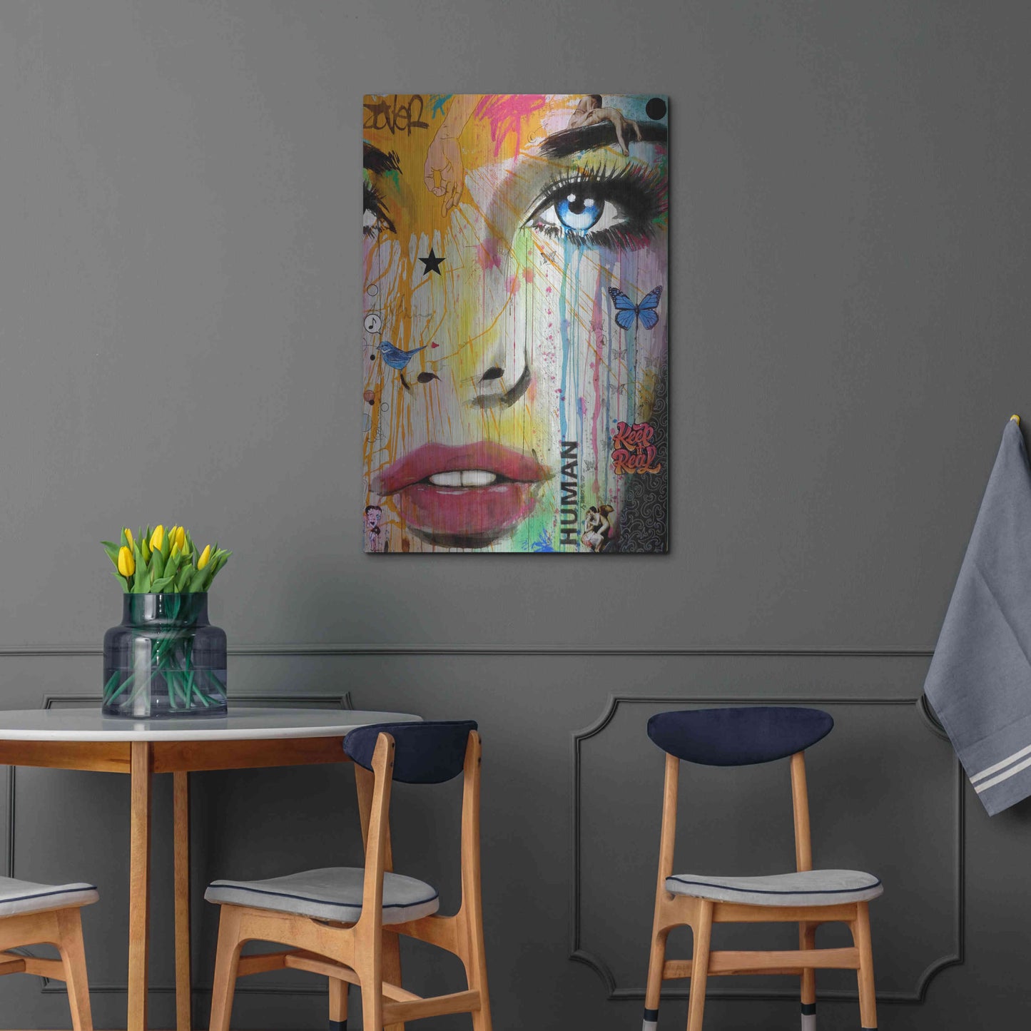 Luxe Metal Art 'Reality' by Loui Jover, Metal Wall Art,24x36