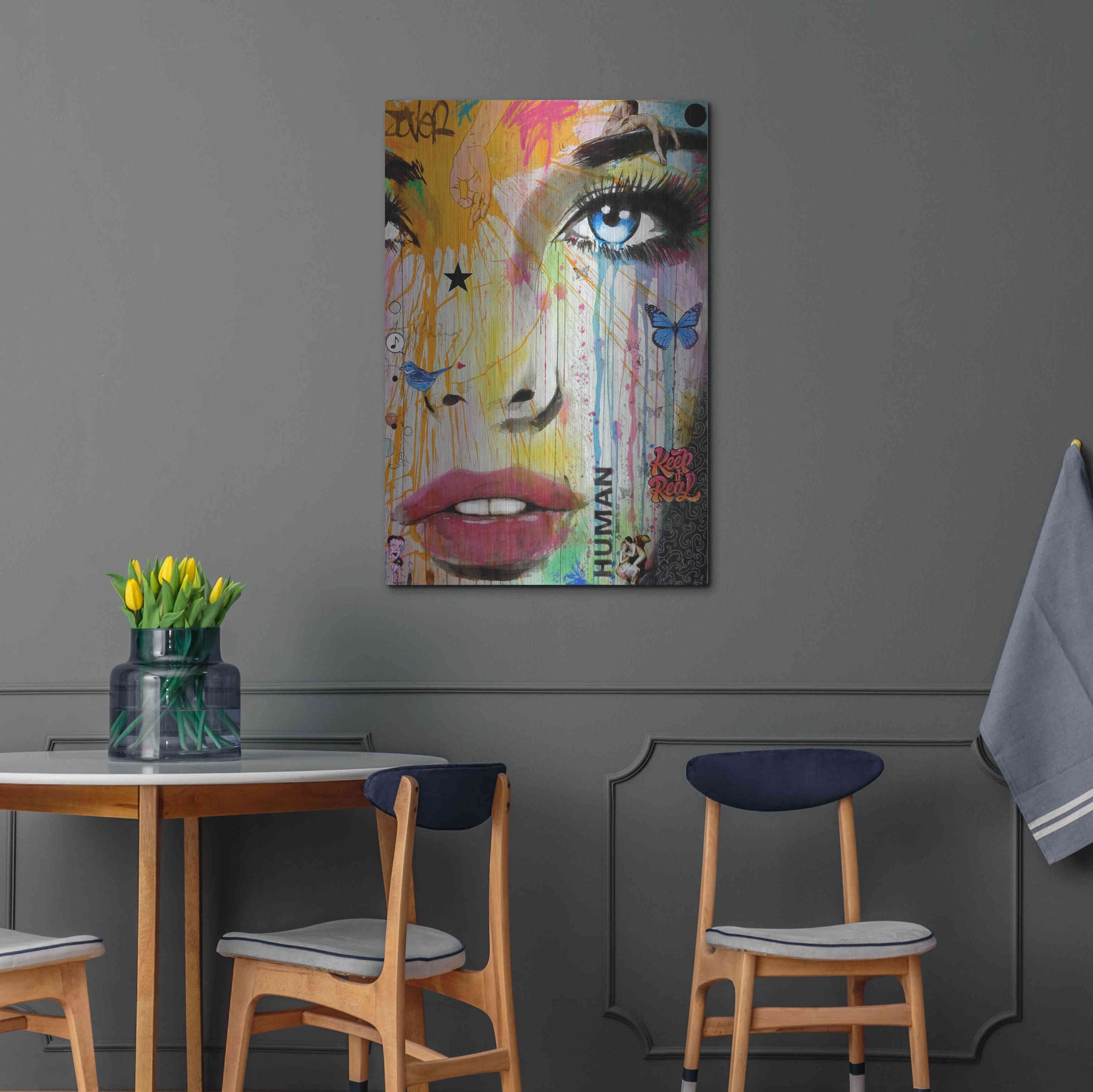 Luxe Metal Art 'Reality' by Loui Jover, Metal Wall Art,24x36