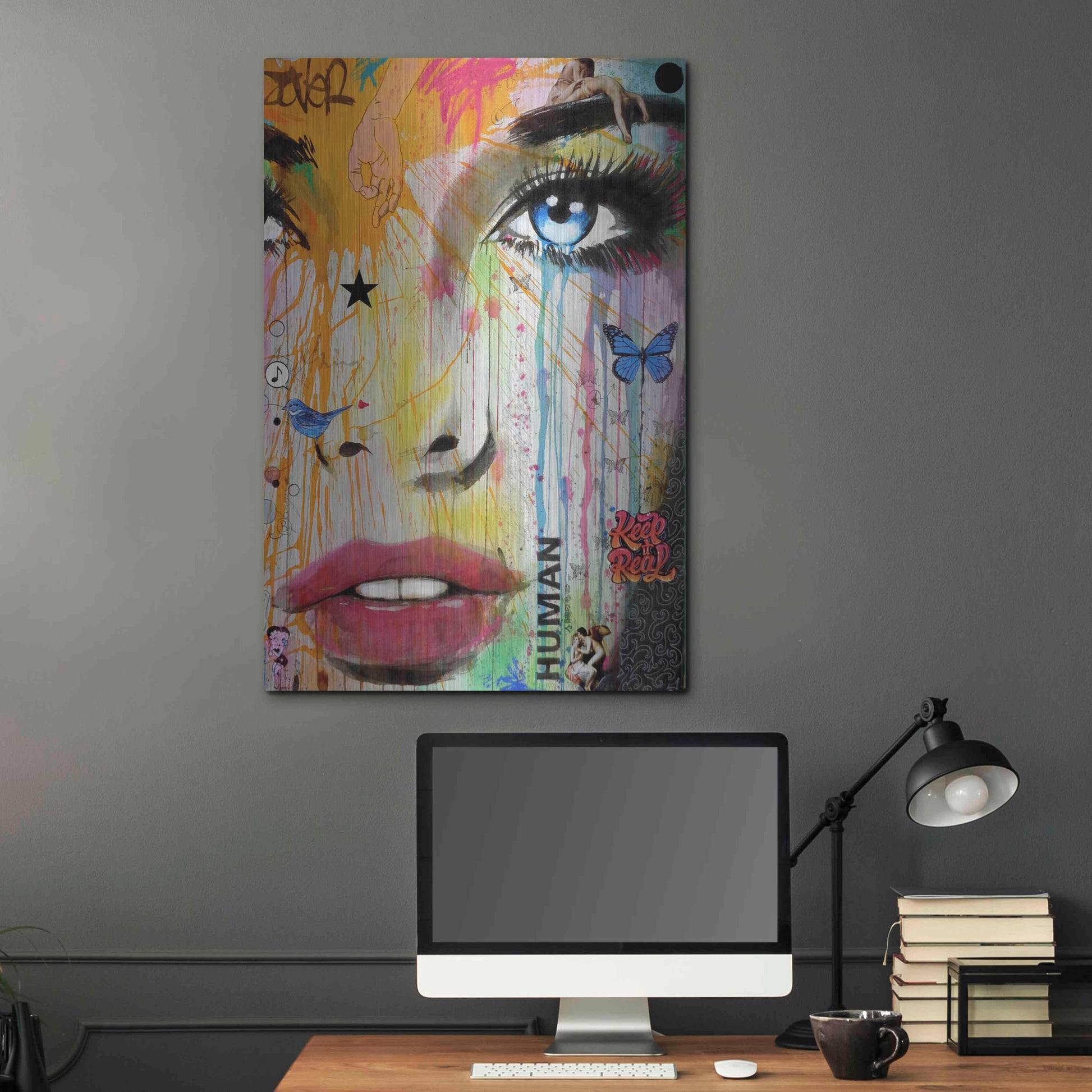 Luxe Metal Art 'Reality' by Loui Jover, Metal Wall Art,24x36