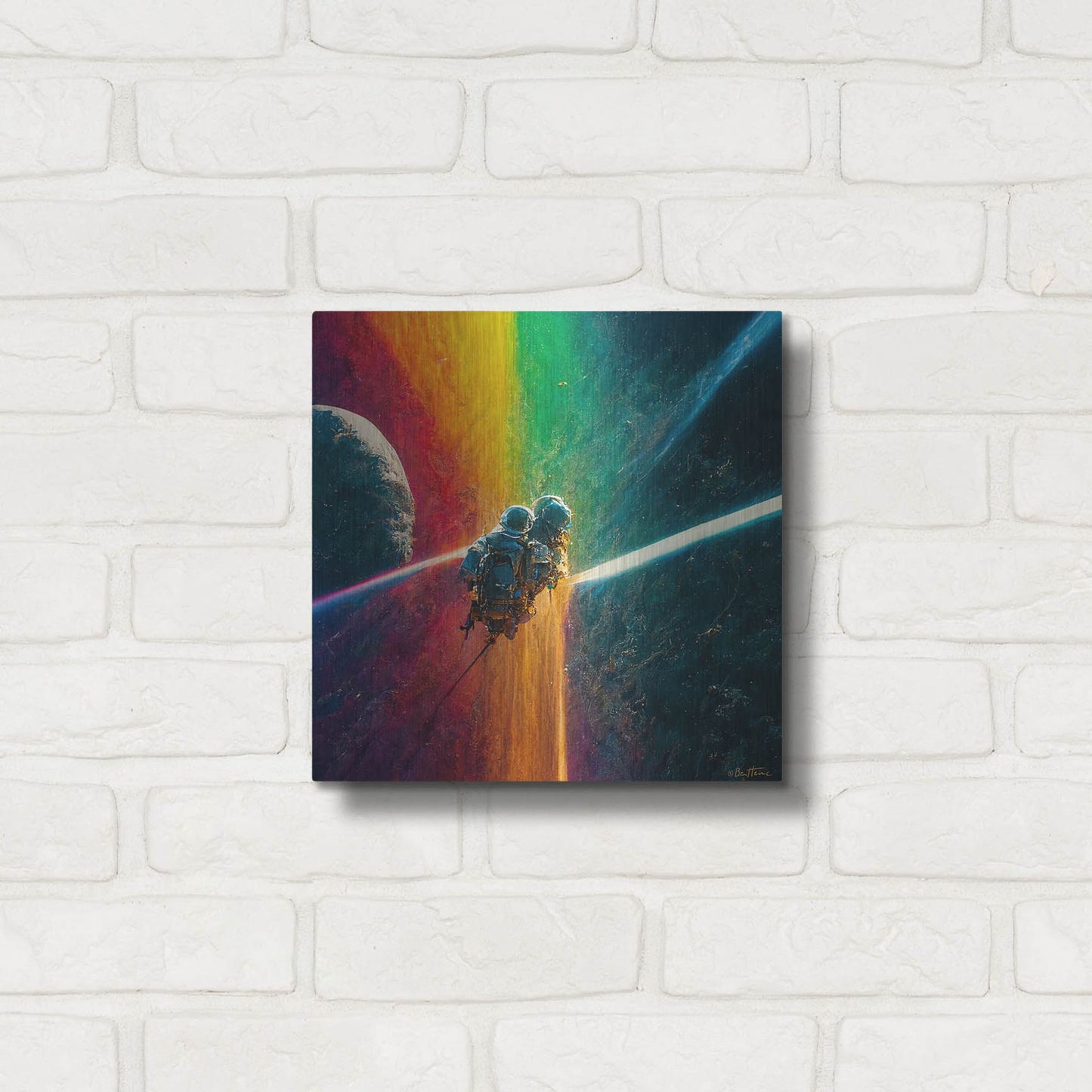 Luxe Metal Art 'Multi Rainbow' by Ben Heine, Metal Wall Art,12x12