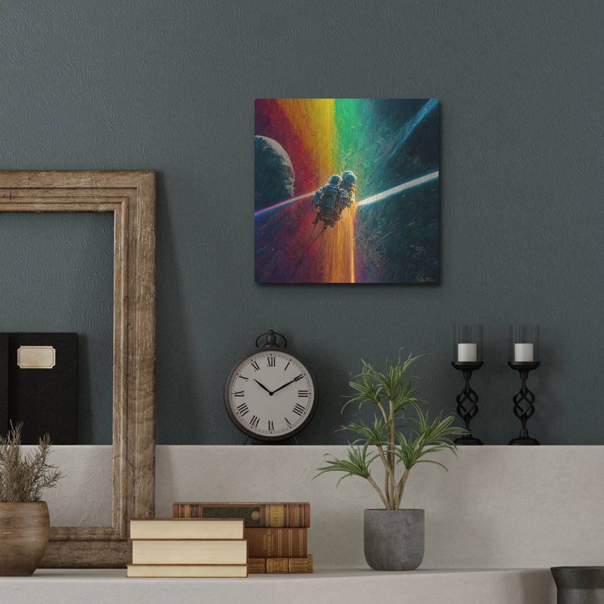 Luxe Metal Art 'Multi Rainbow' by Ben Heine, Metal Wall Art,12x12