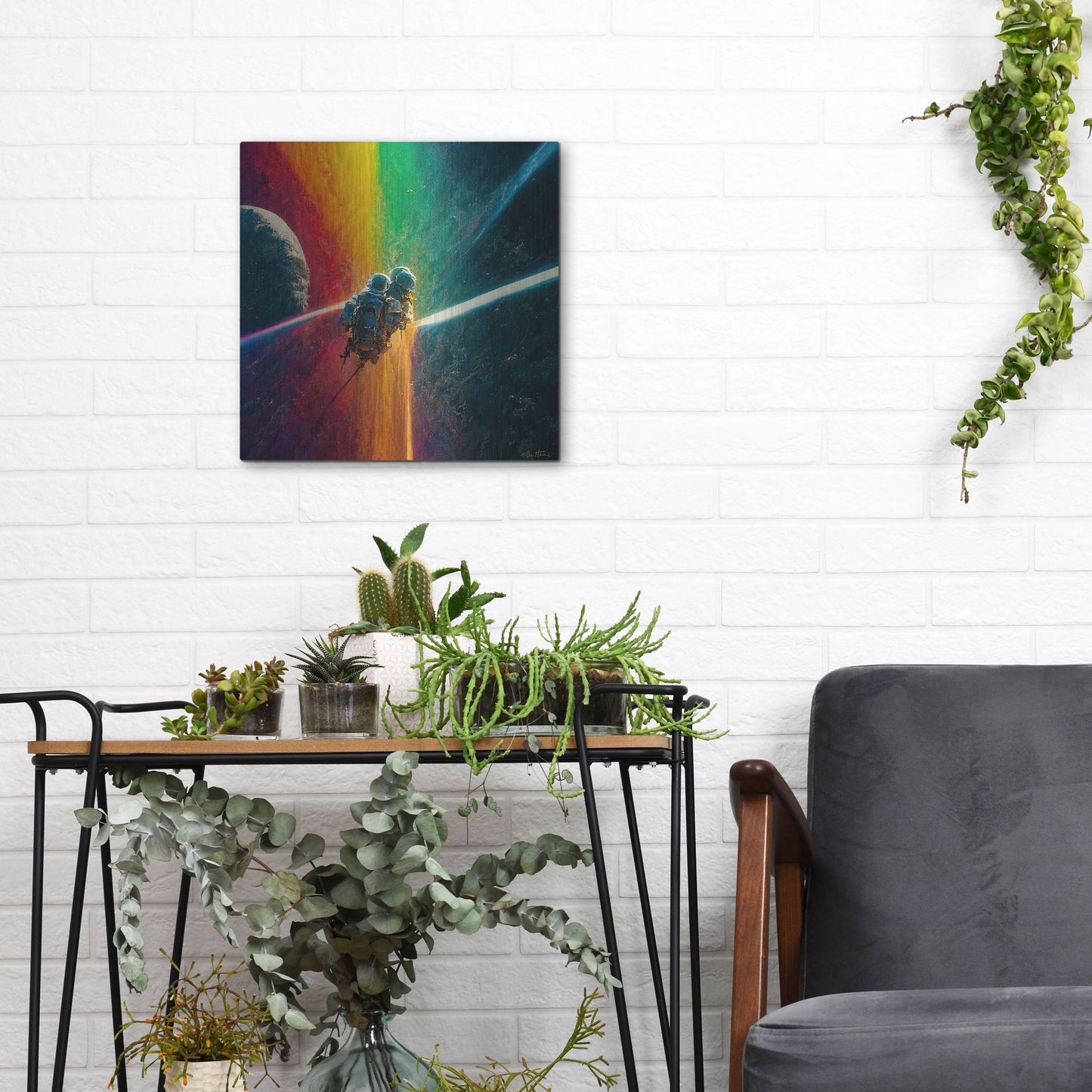 Luxe Metal Art 'Multi Rainbow' by Ben Heine, Metal Wall Art,12x12