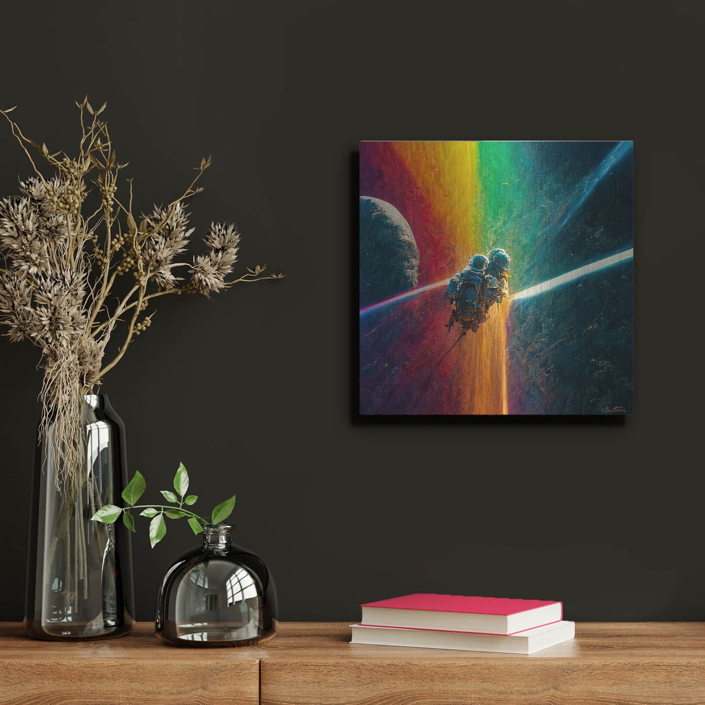 Luxe Metal Art 'Multi Rainbow' by Ben Heine, Metal Wall Art,12x12