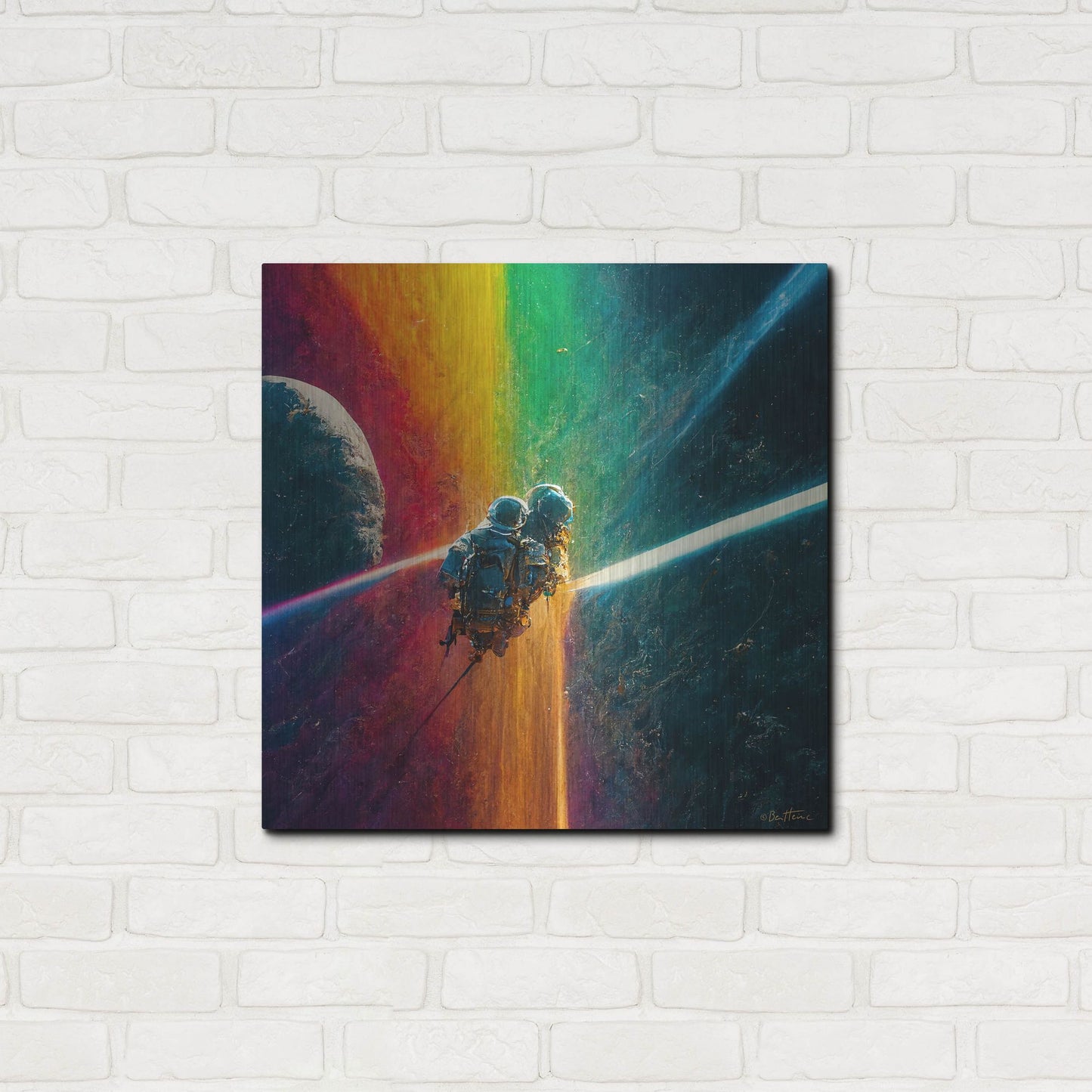 Luxe Metal Art 'Multi Rainbow' by Ben Heine, Metal Wall Art,24x24