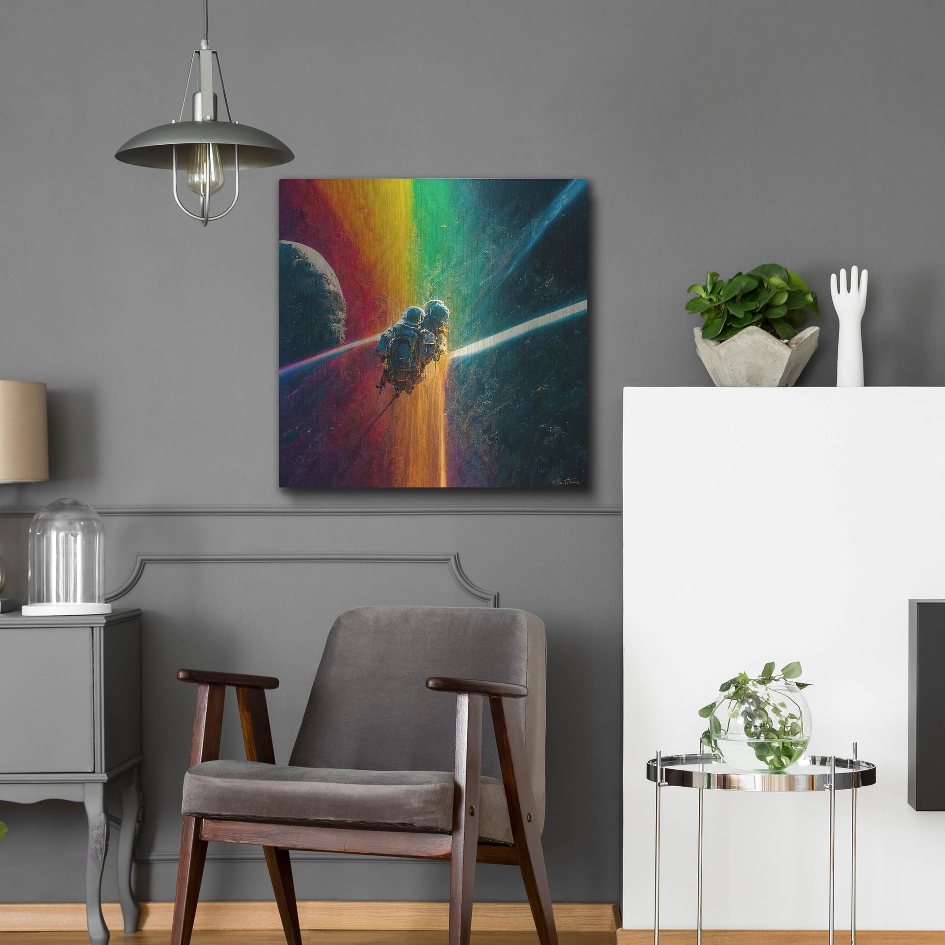 Luxe Metal Art 'Multi Rainbow' by Ben Heine, Metal Wall Art,24x24