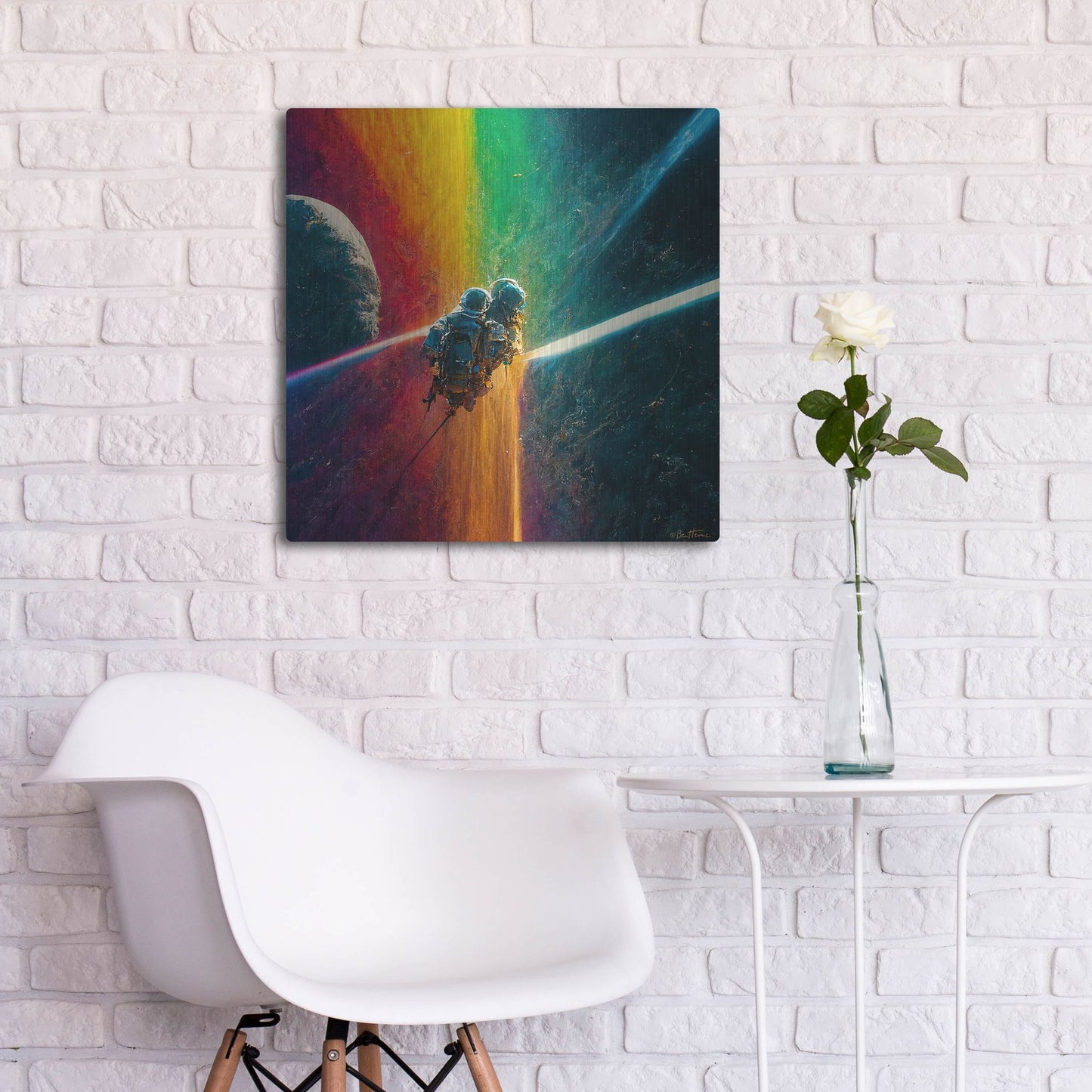 Luxe Metal Art 'Multi Rainbow' by Ben Heine, Metal Wall Art,24x24