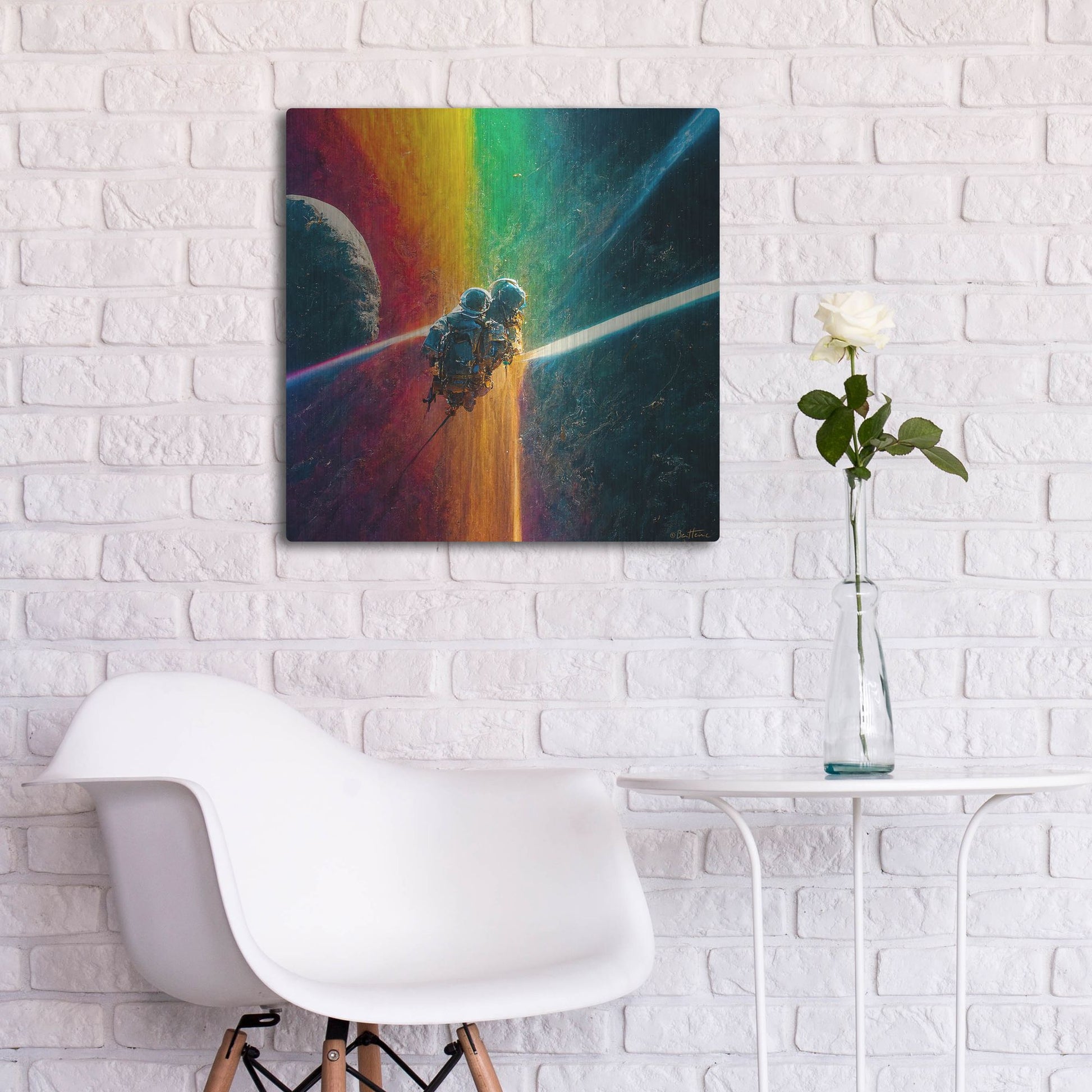 Luxe Metal Art 'Multi Rainbow' by Ben Heine, Metal Wall Art,24x24