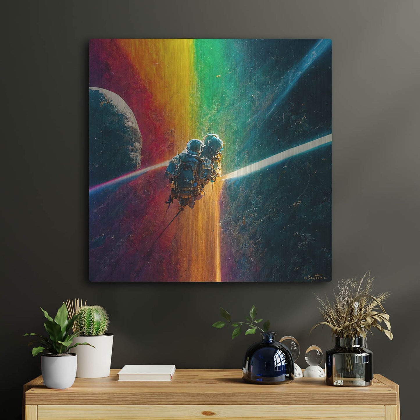 Luxe Metal Art 'Multi Rainbow' by Ben Heine, Metal Wall Art,24x24