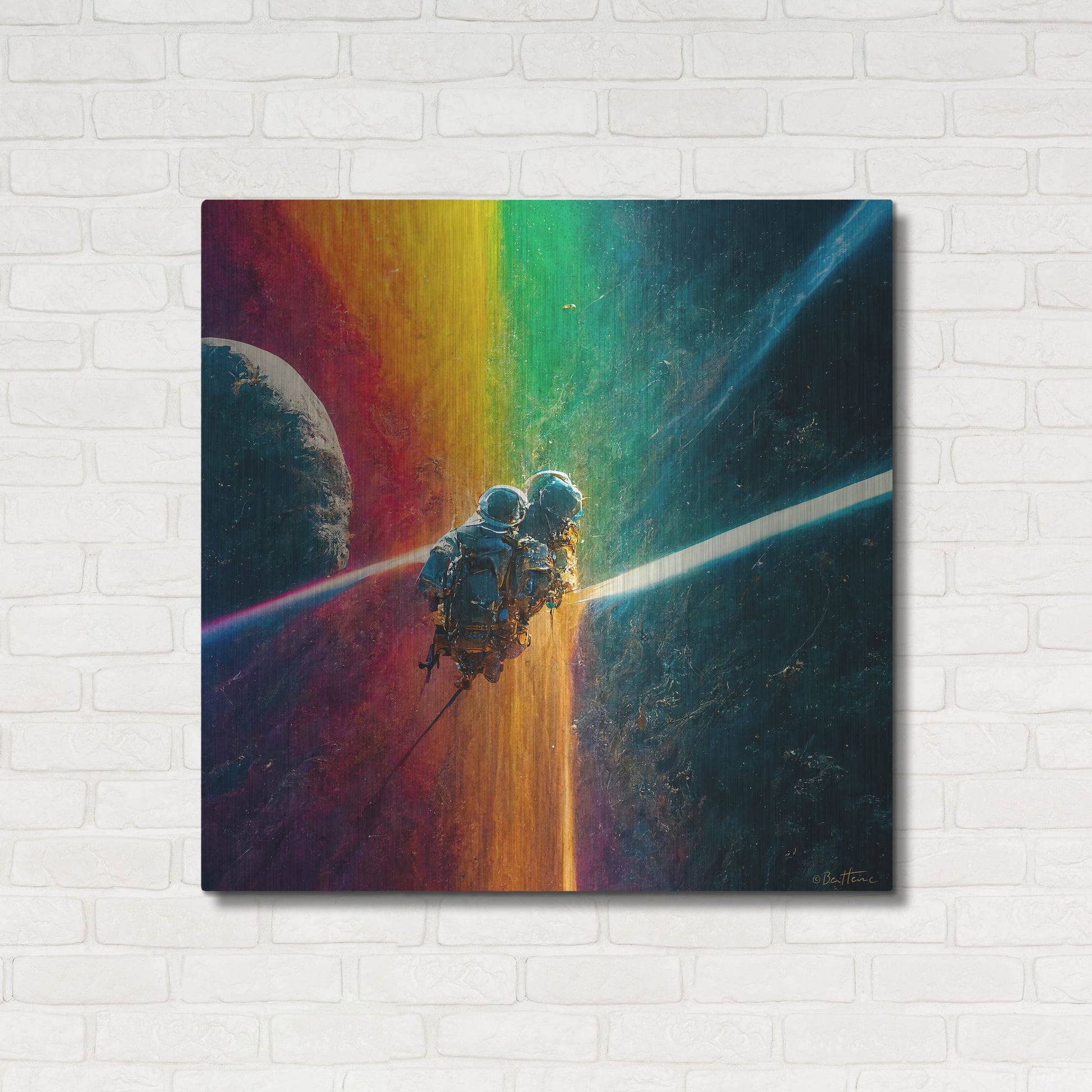 Luxe Metal Art 'Multi Rainbow' by Ben Heine, Metal Wall Art,36x36