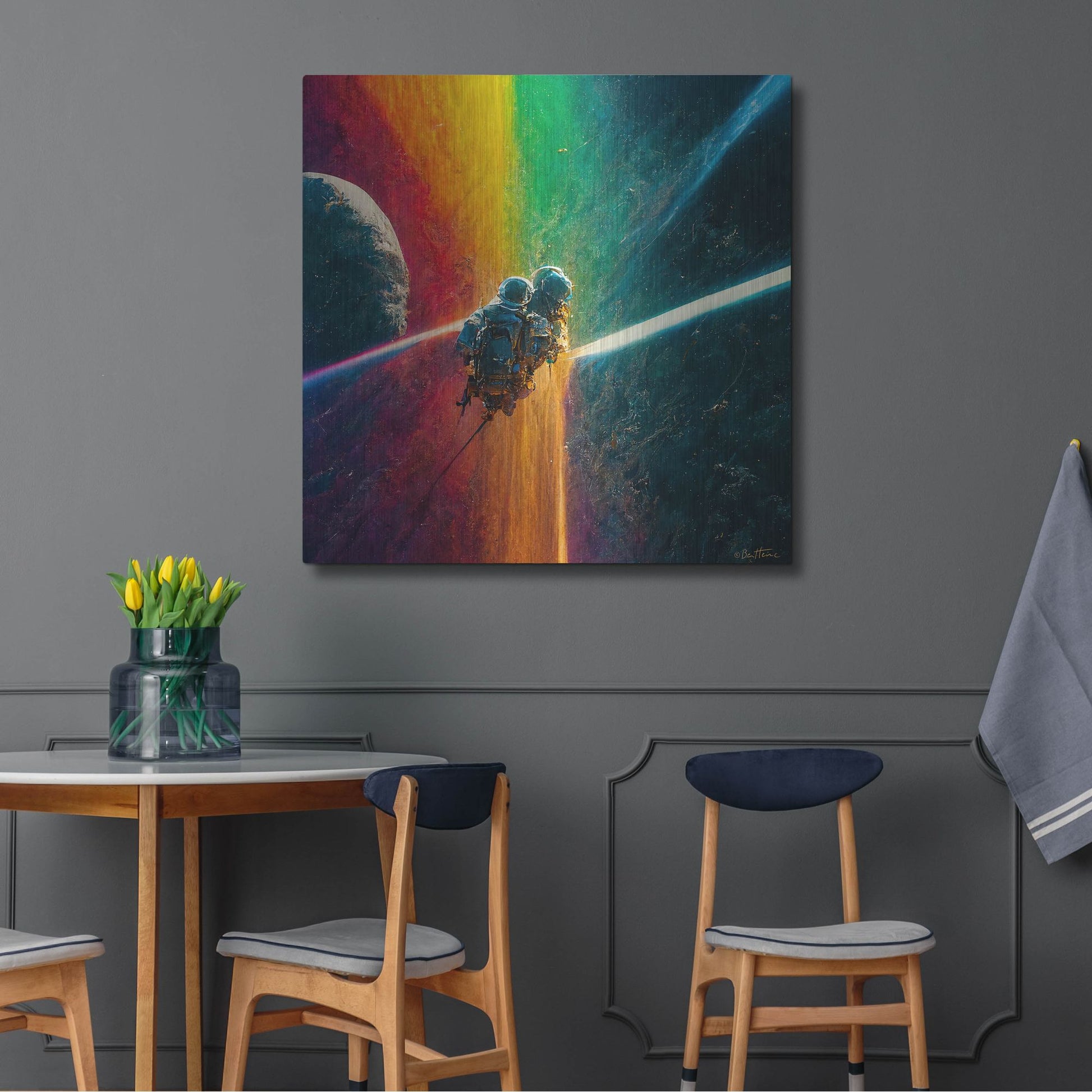 Luxe Metal Art 'Multi Rainbow' by Ben Heine, Metal Wall Art,36x36