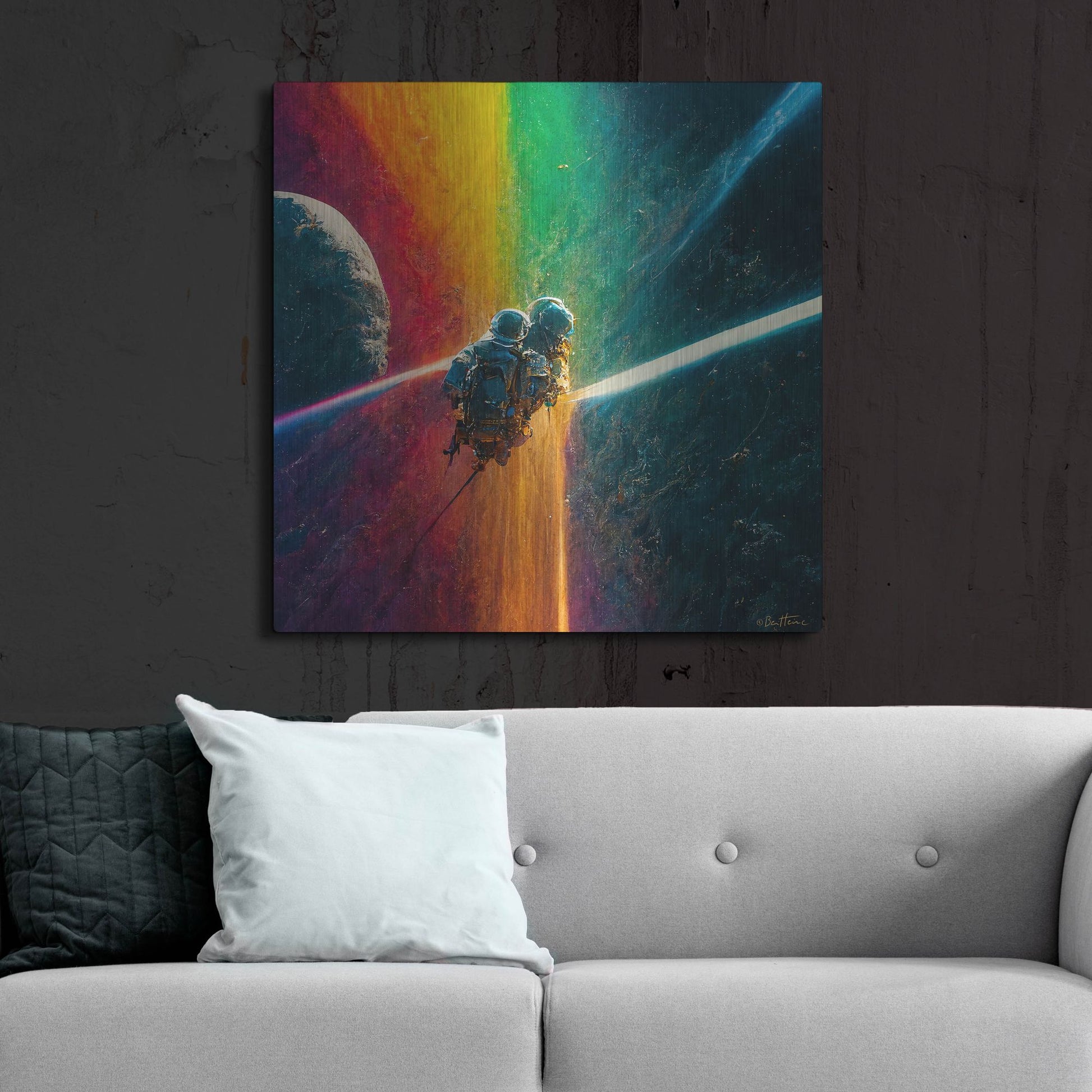Luxe Metal Art 'Multi Rainbow' by Ben Heine, Metal Wall Art,36x36