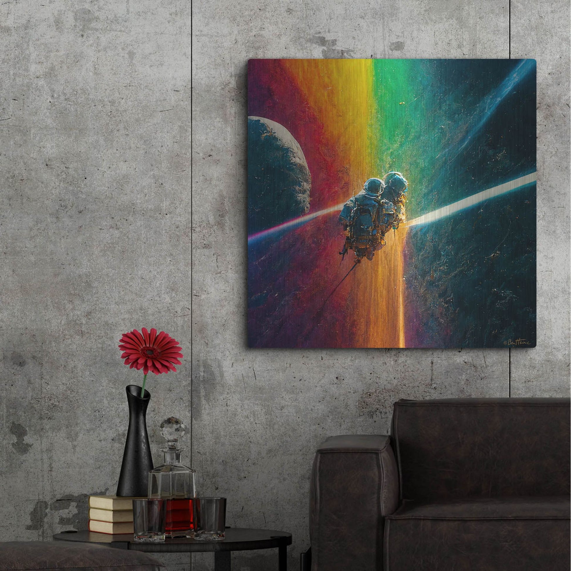 Luxe Metal Art 'Multi Rainbow' by Ben Heine, Metal Wall Art,36x36