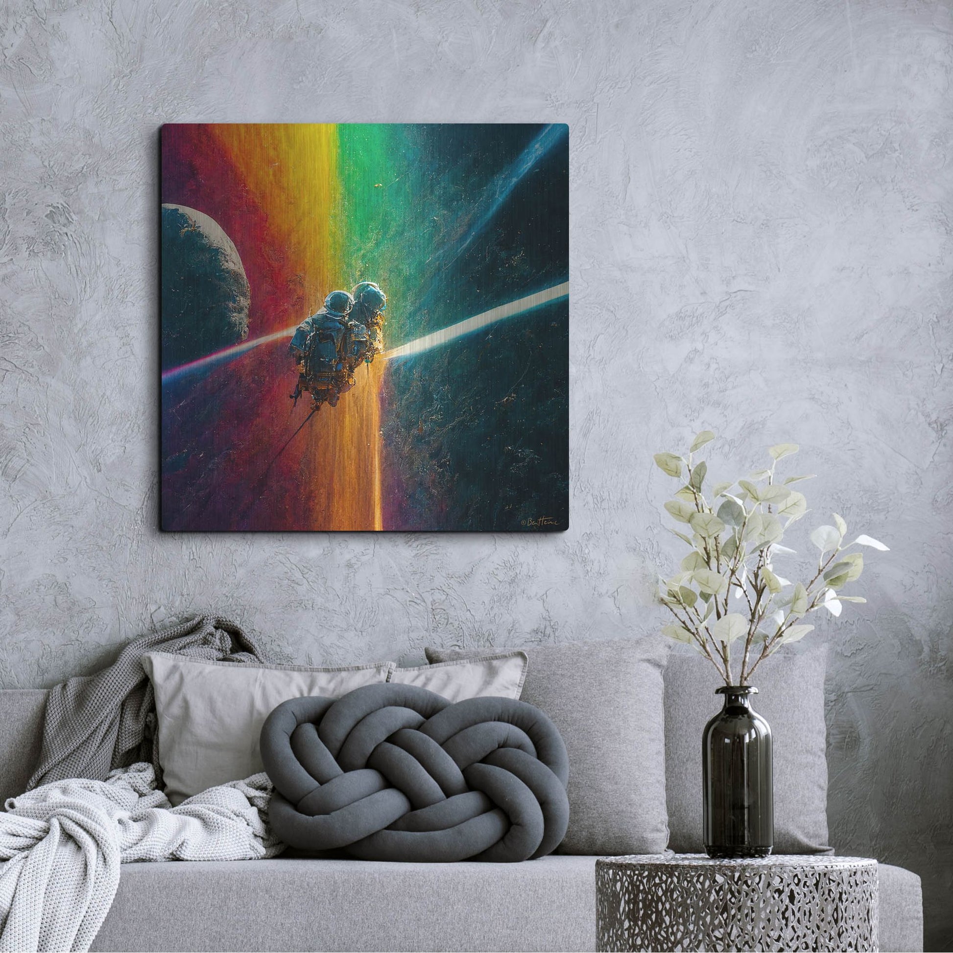 Luxe Metal Art 'Multi Rainbow' by Ben Heine, Metal Wall Art,36x36